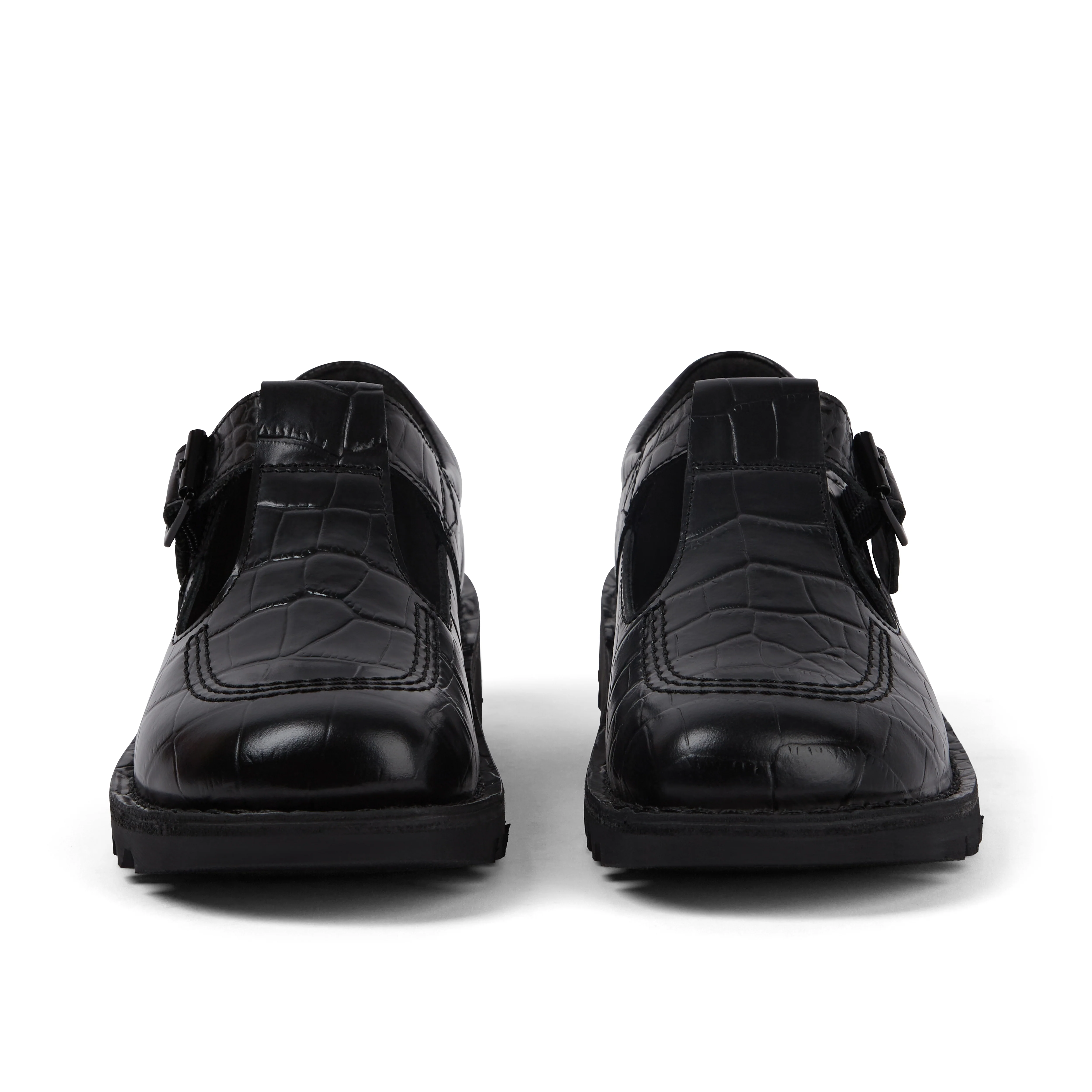 Adult Female Kick Tbar Croc Leather Black - Image 2