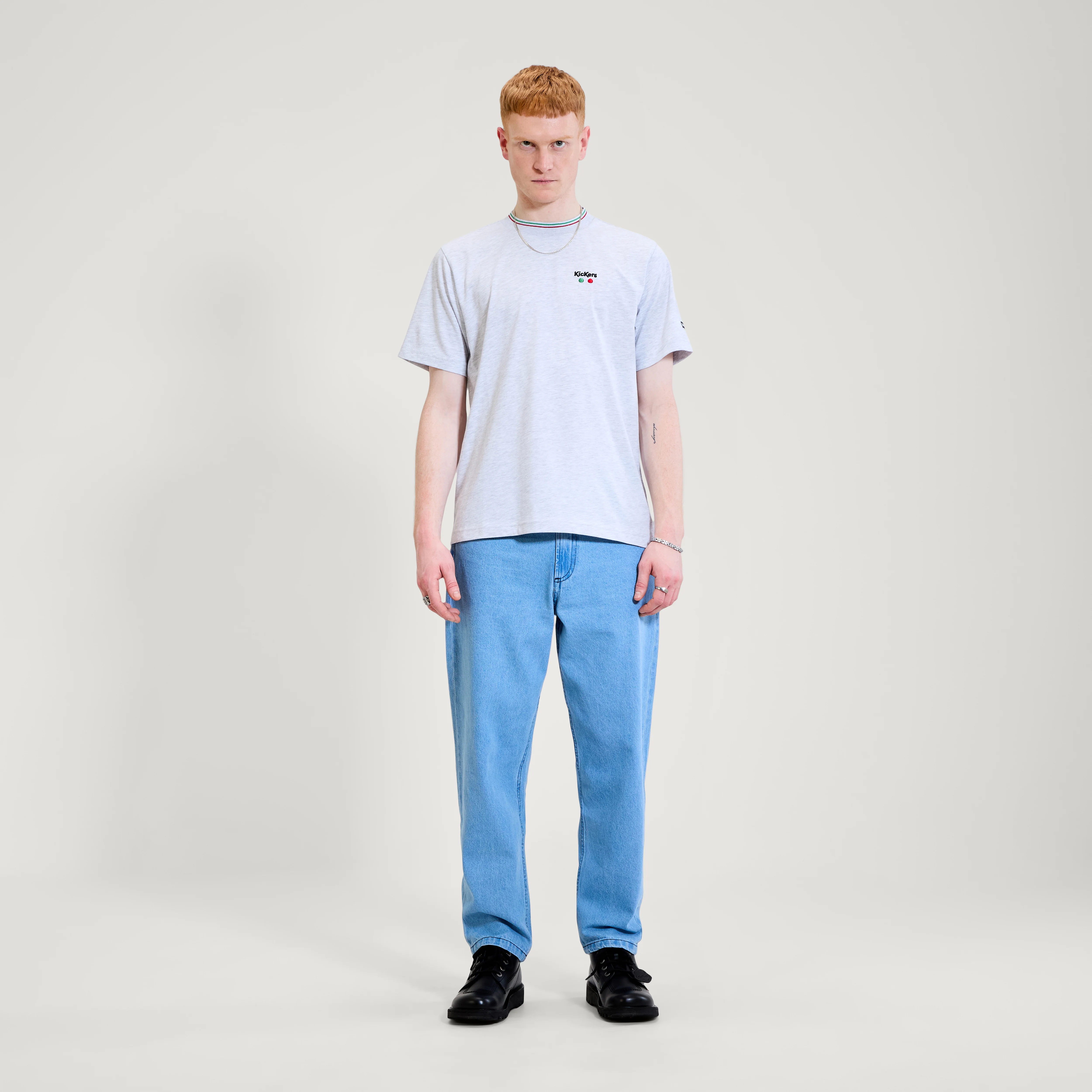 Adult Mens Kickers Classic Tee Grey - Image 3