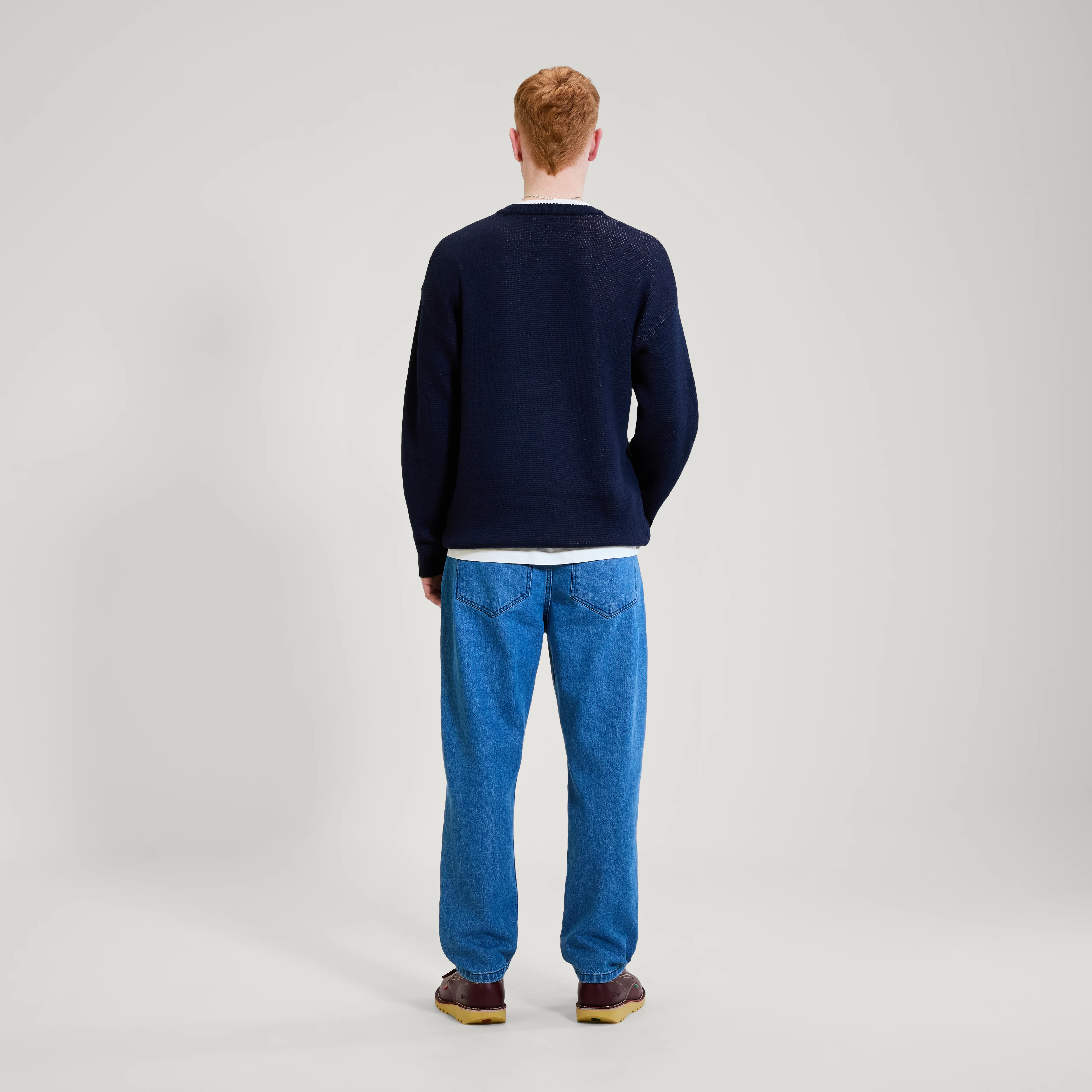 Adult Mens Kickers Crew Knit Navy - Image 2