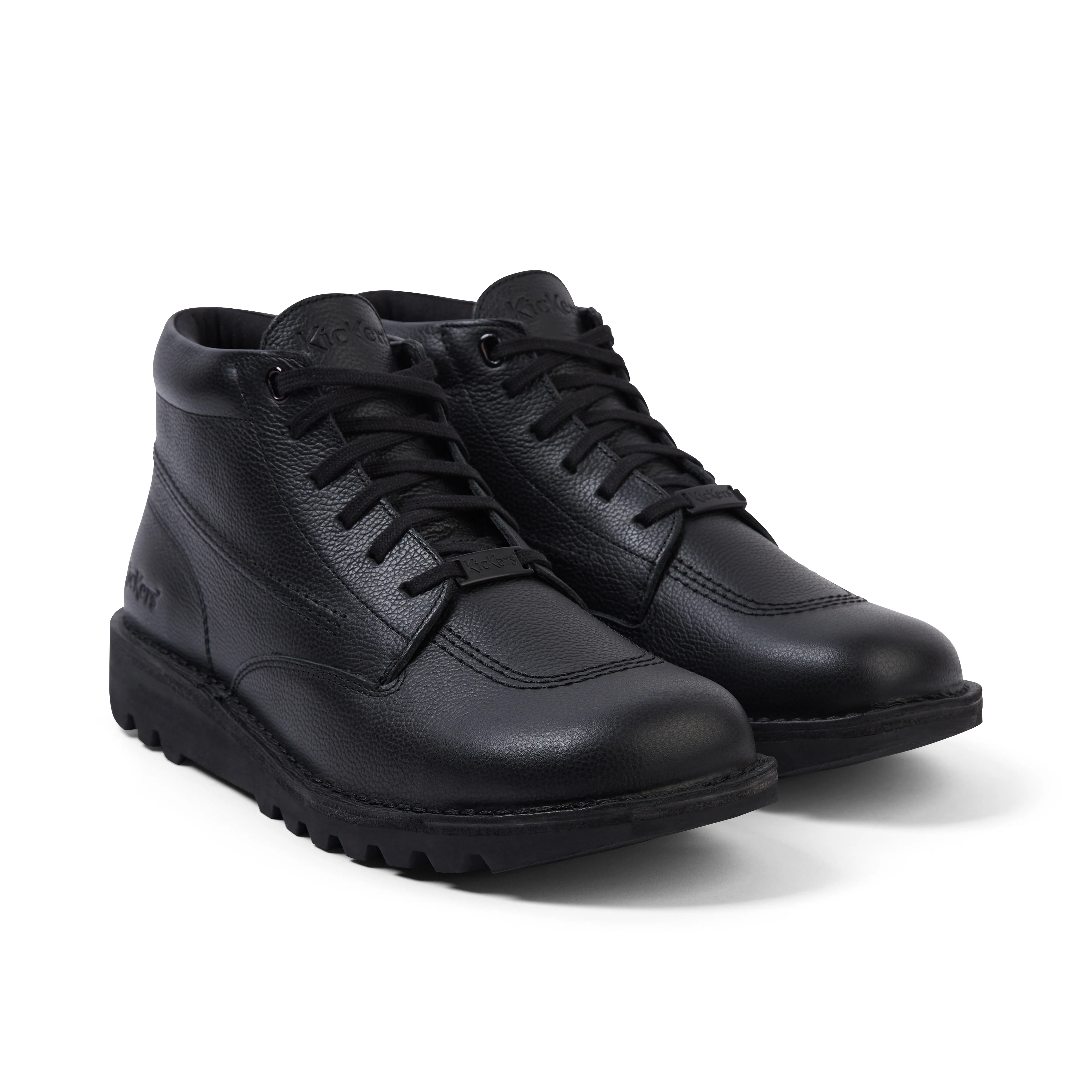 Adult Unisex Kick Boot Tumble Leather Black - Image 3
