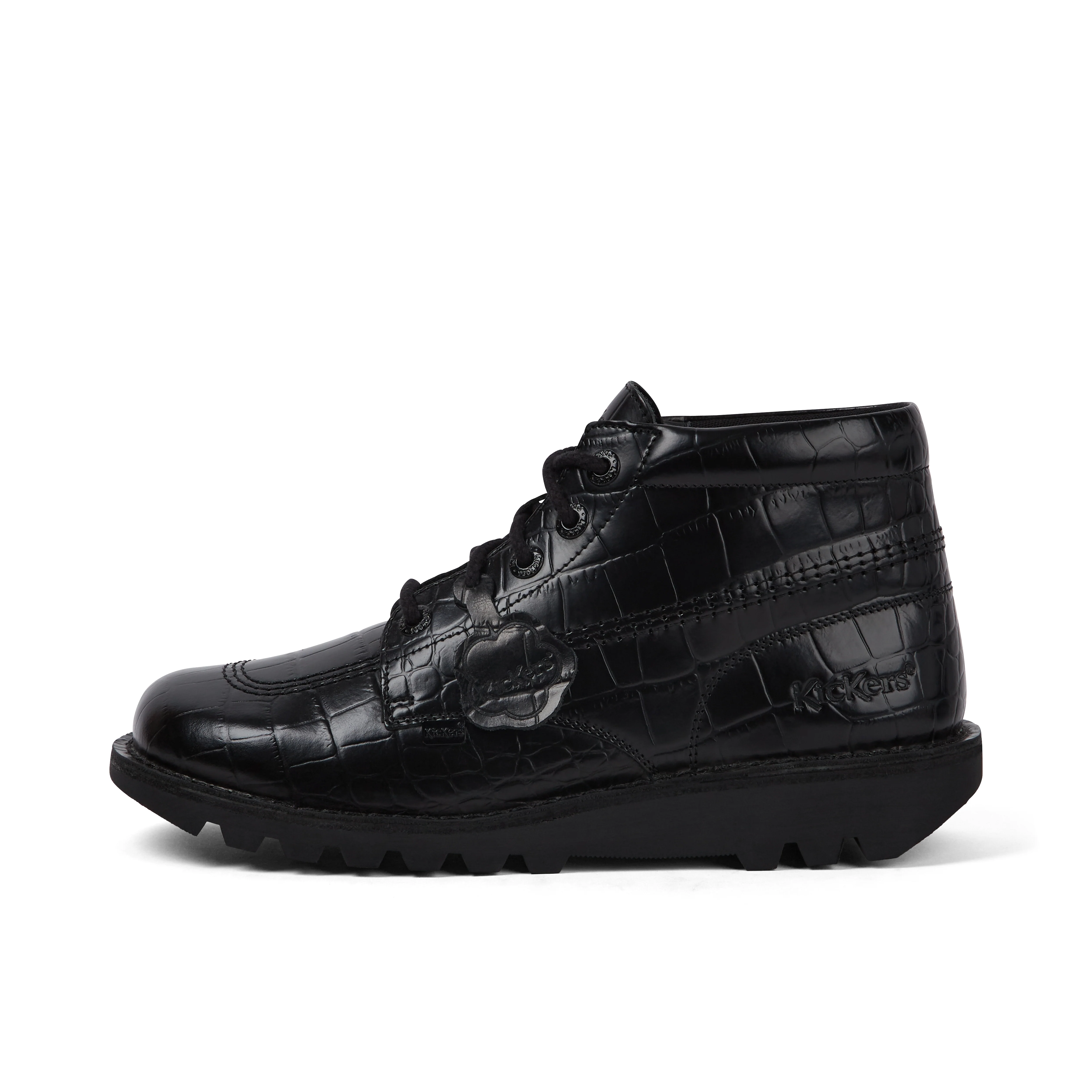 Adult Unisex Kick Hi Croc Leather Boots Black