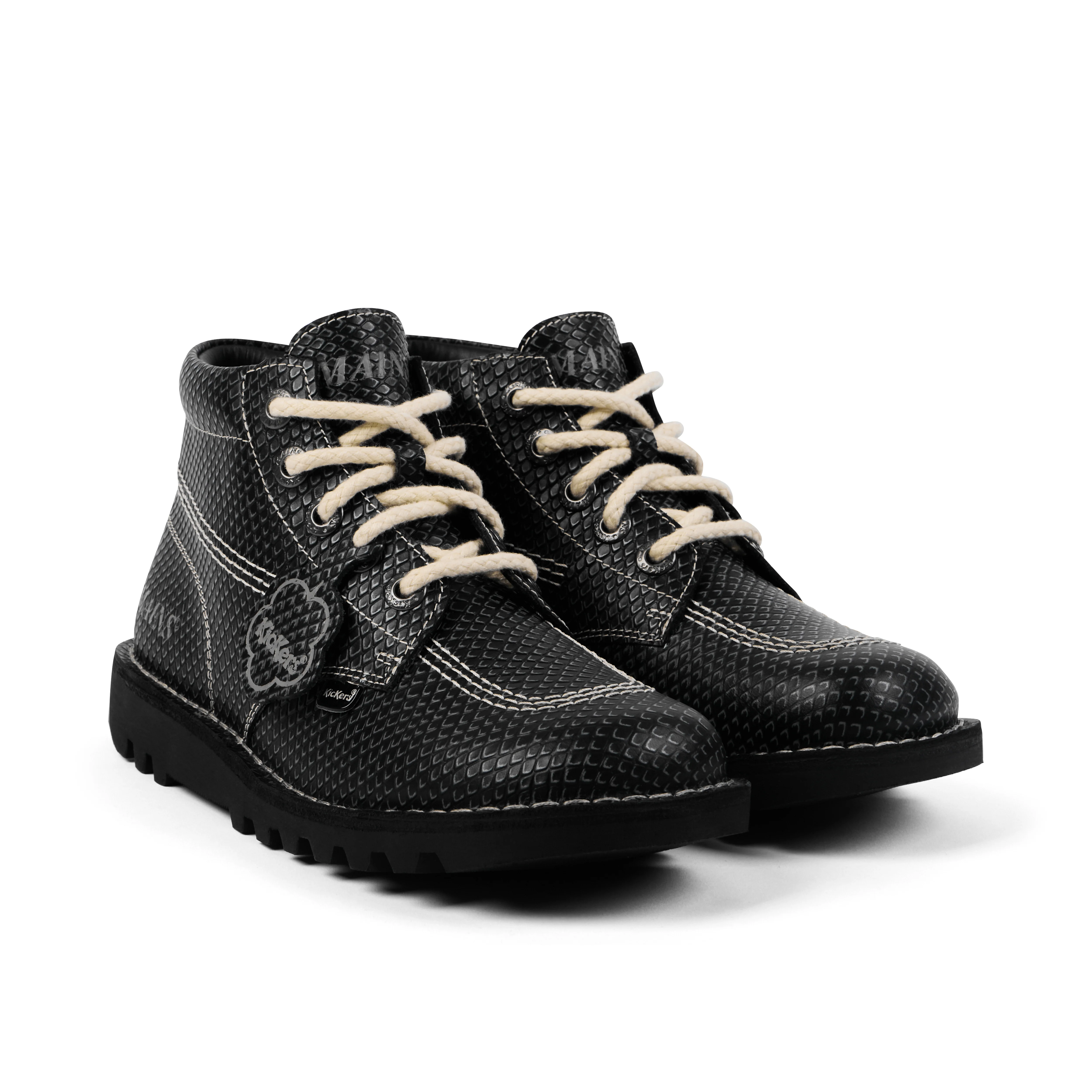 Adult Unisex Kick Hi Grain Leather Mains Grey - Image 3