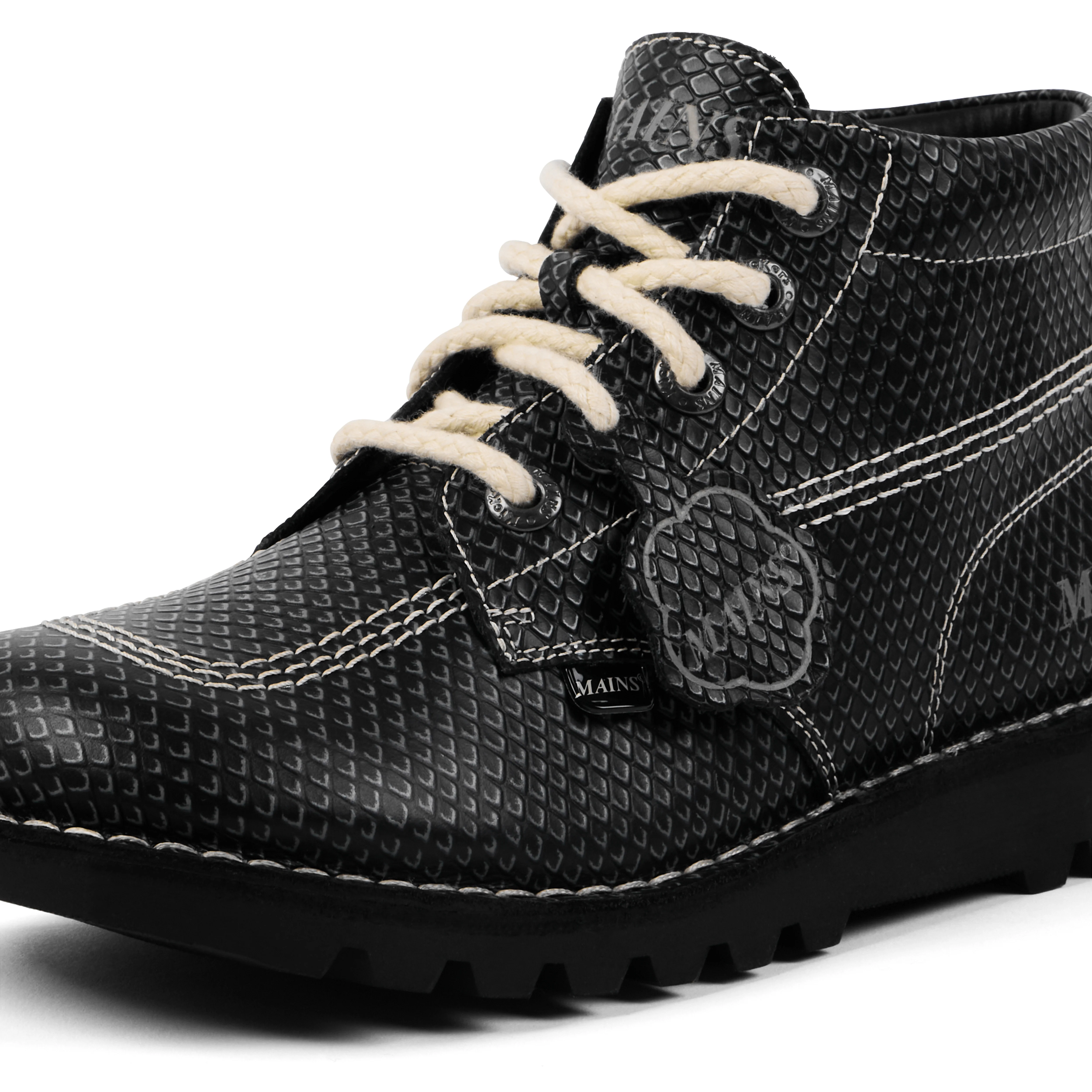Adult Unisex Kick Hi Grain Leather Mains Grey - Image 6