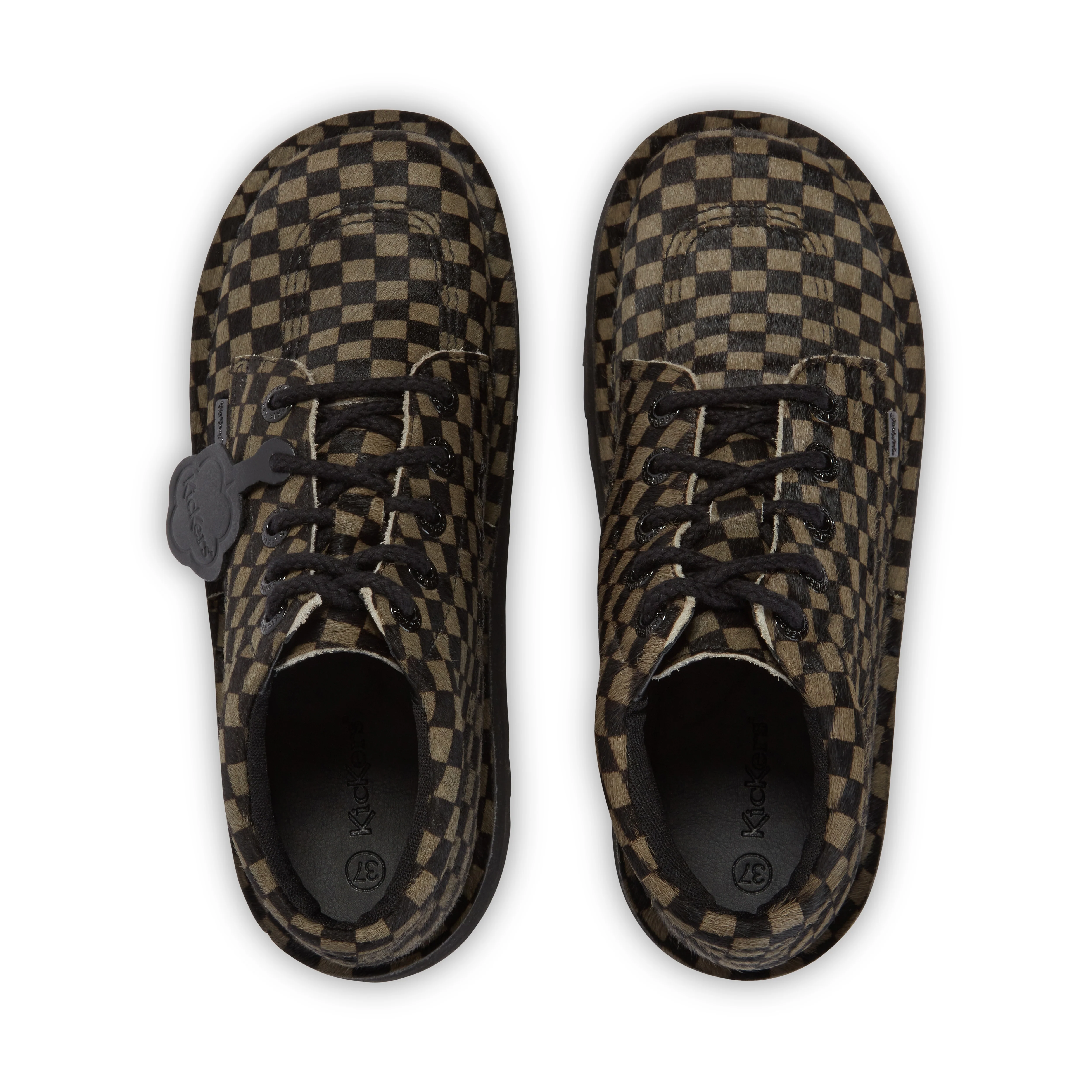 Adult Unisex Kick Hi Platform Leather Black/Khaki - Image 4