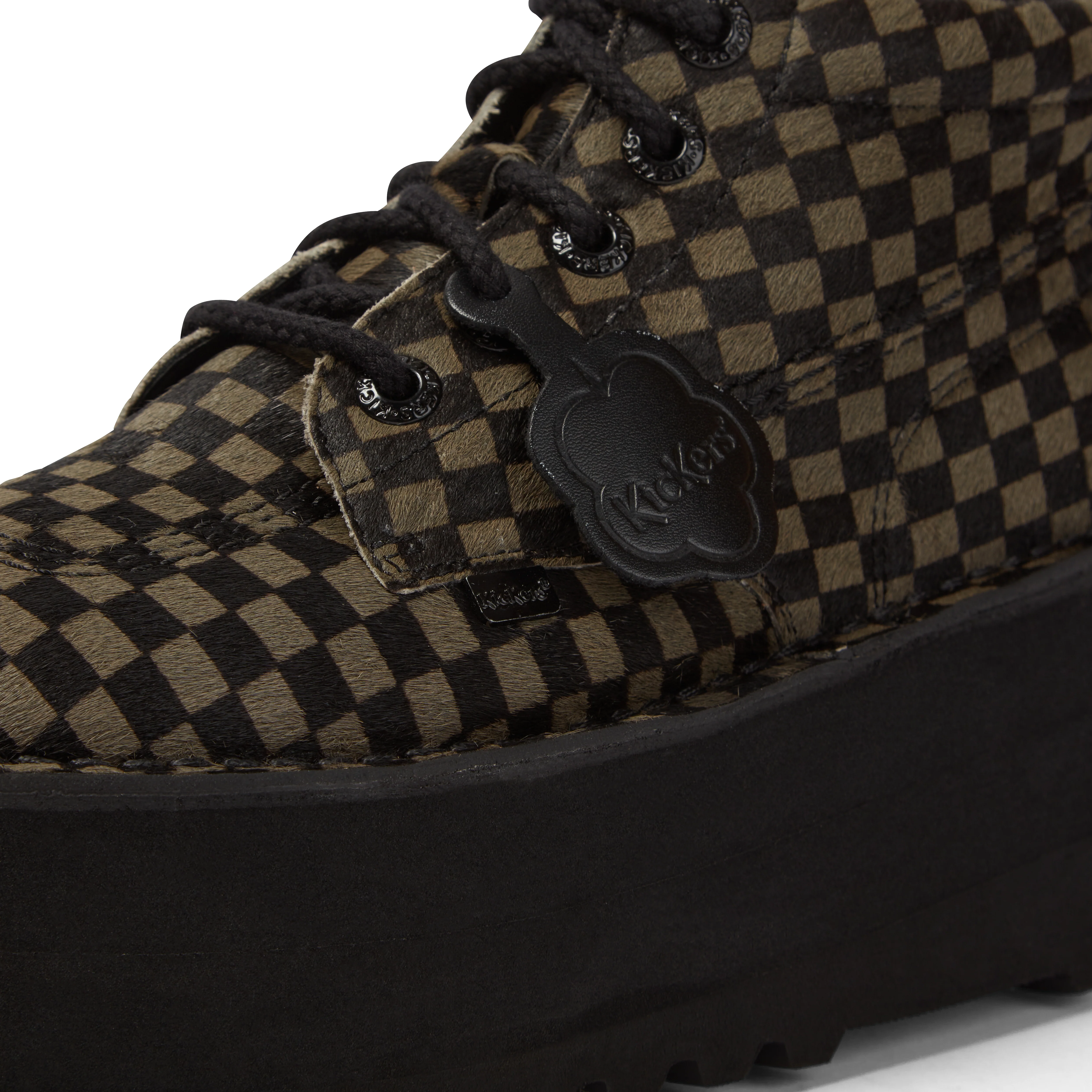 Adult Unisex Kick Hi Platform Leather Black/Khaki - Image 6