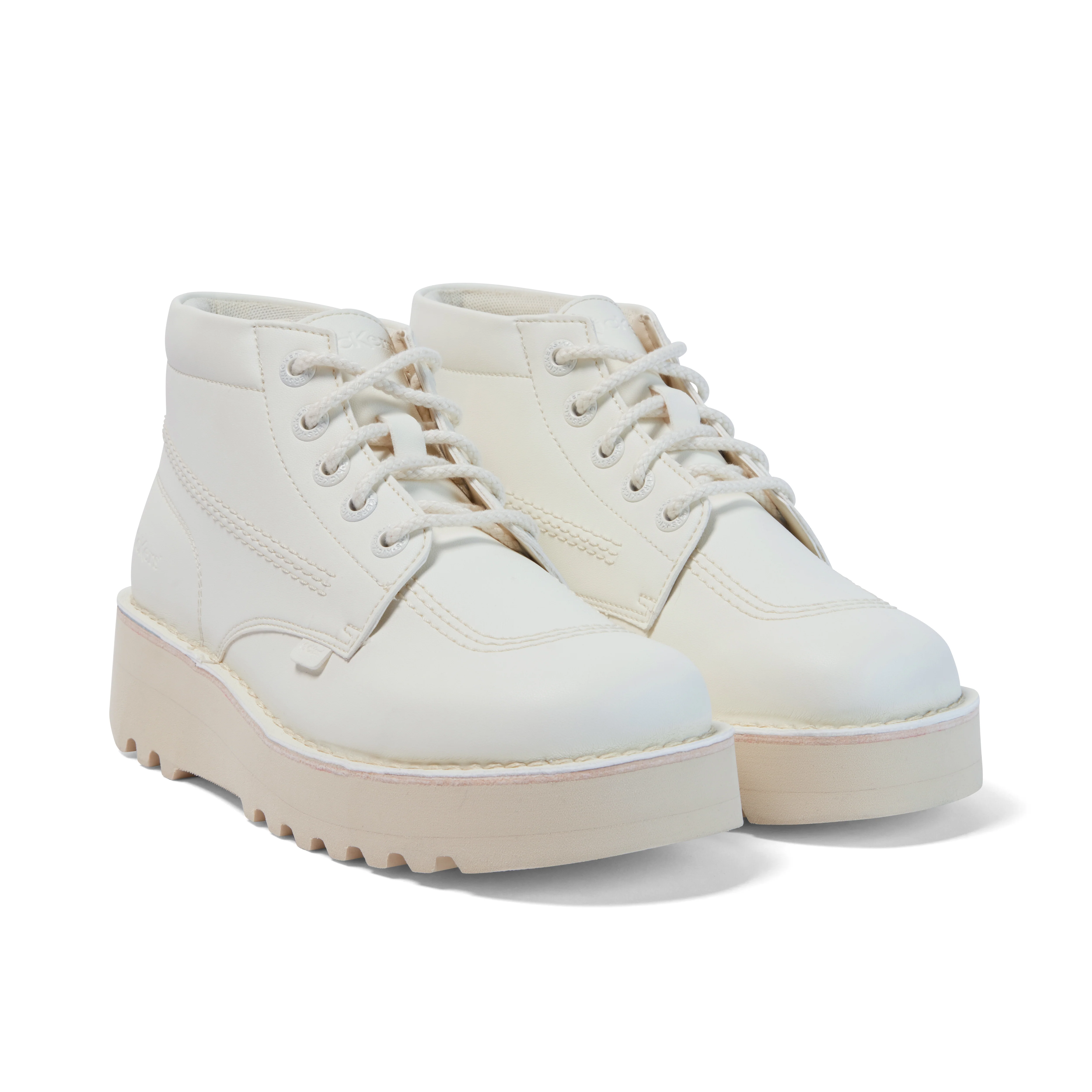 Adult Unisex Kick Hi Stack Leather Alternative White - Image 3