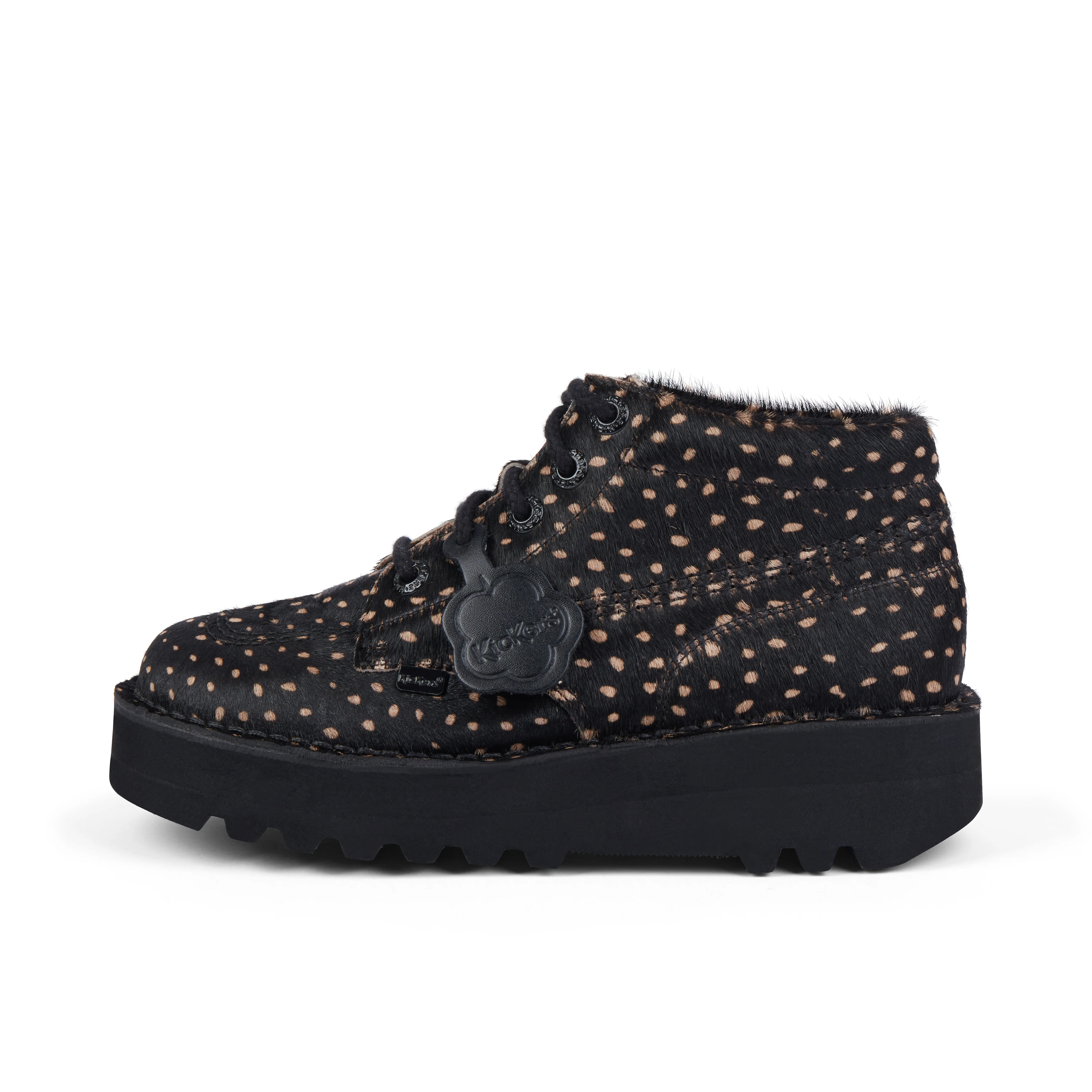 Adult Unisex Kick Hi Stack Spot Leather Black