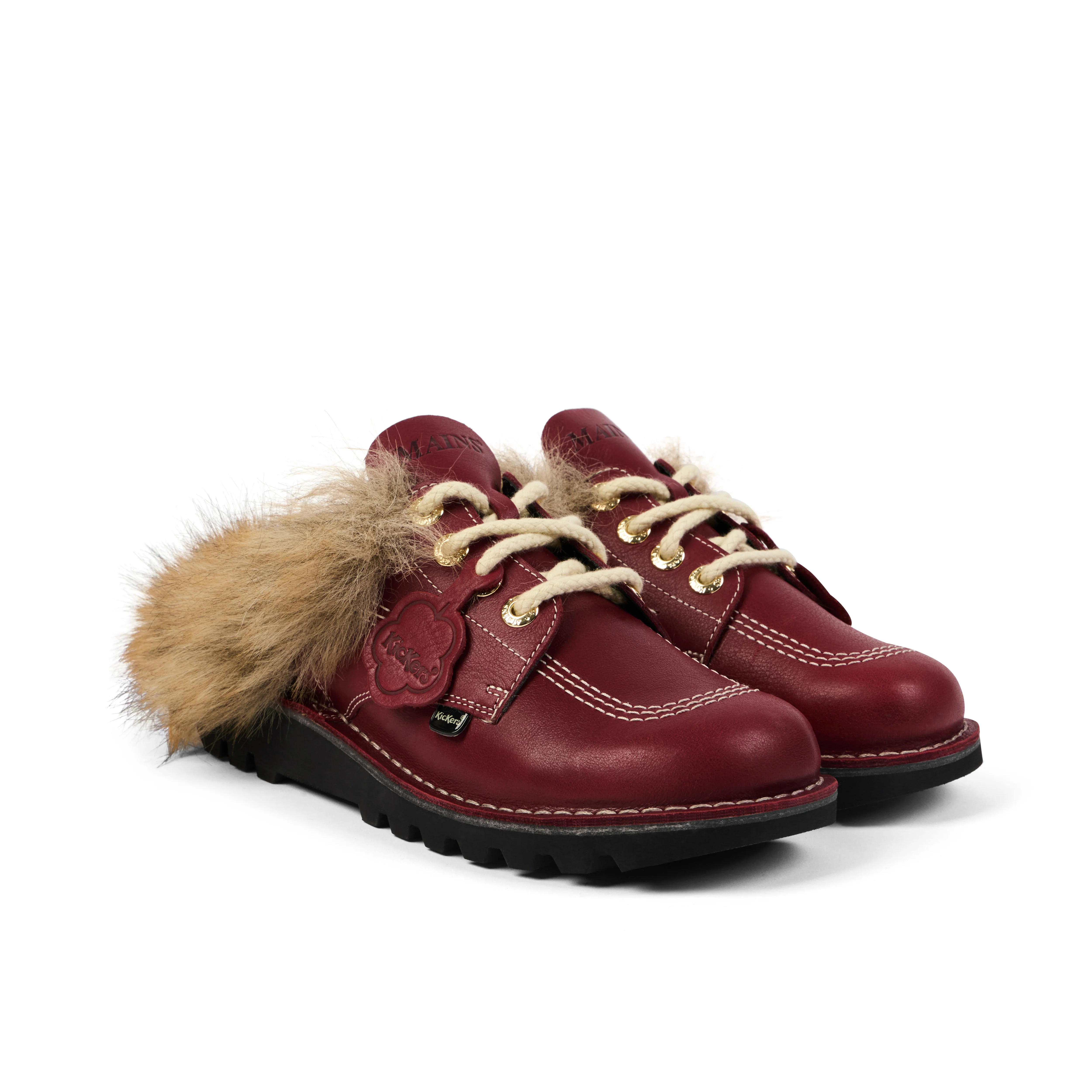 Adult Unisex Kick Mule Fur Mains Red - Image 3