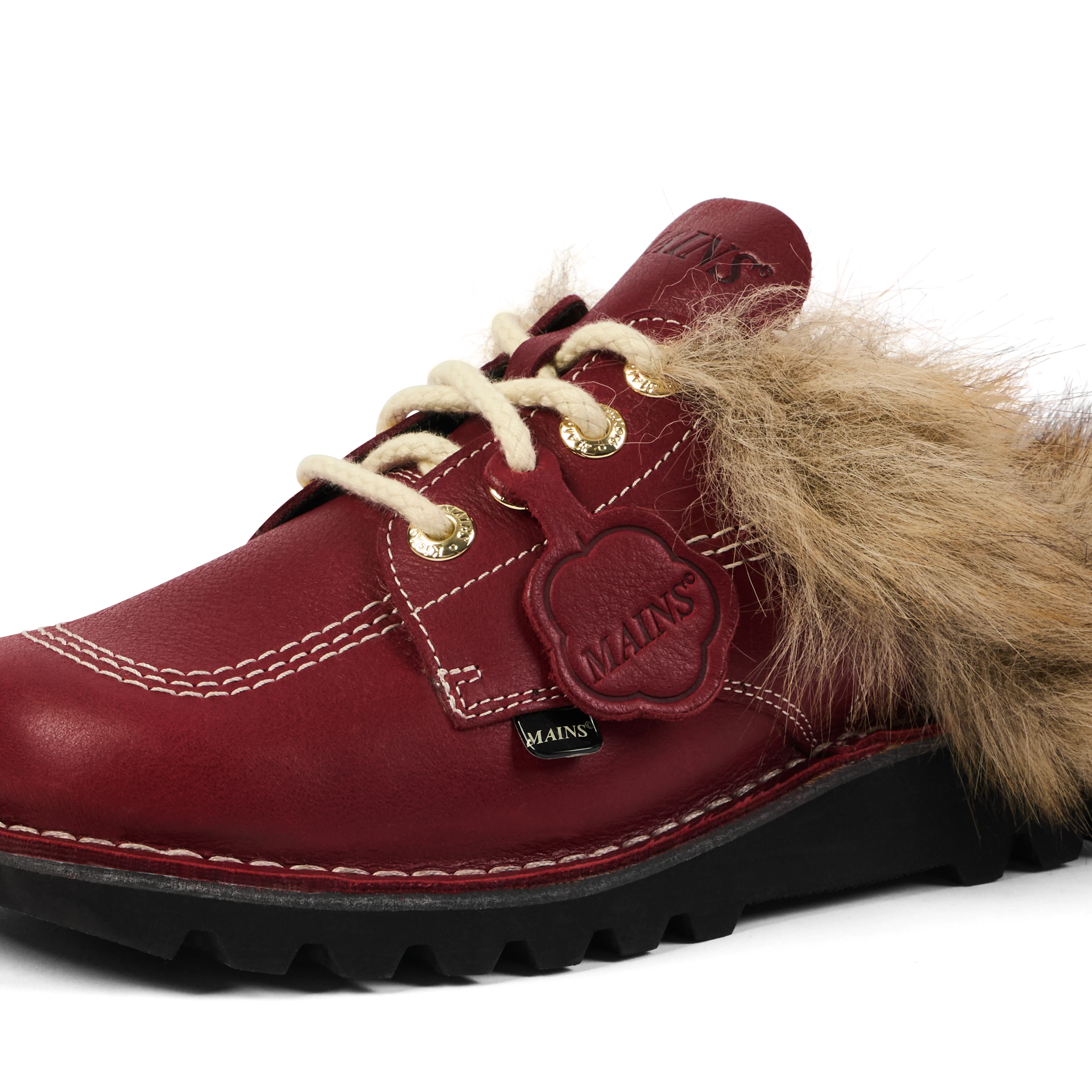 Adult Unisex Kick Mule Fur Mains Red - Image 6