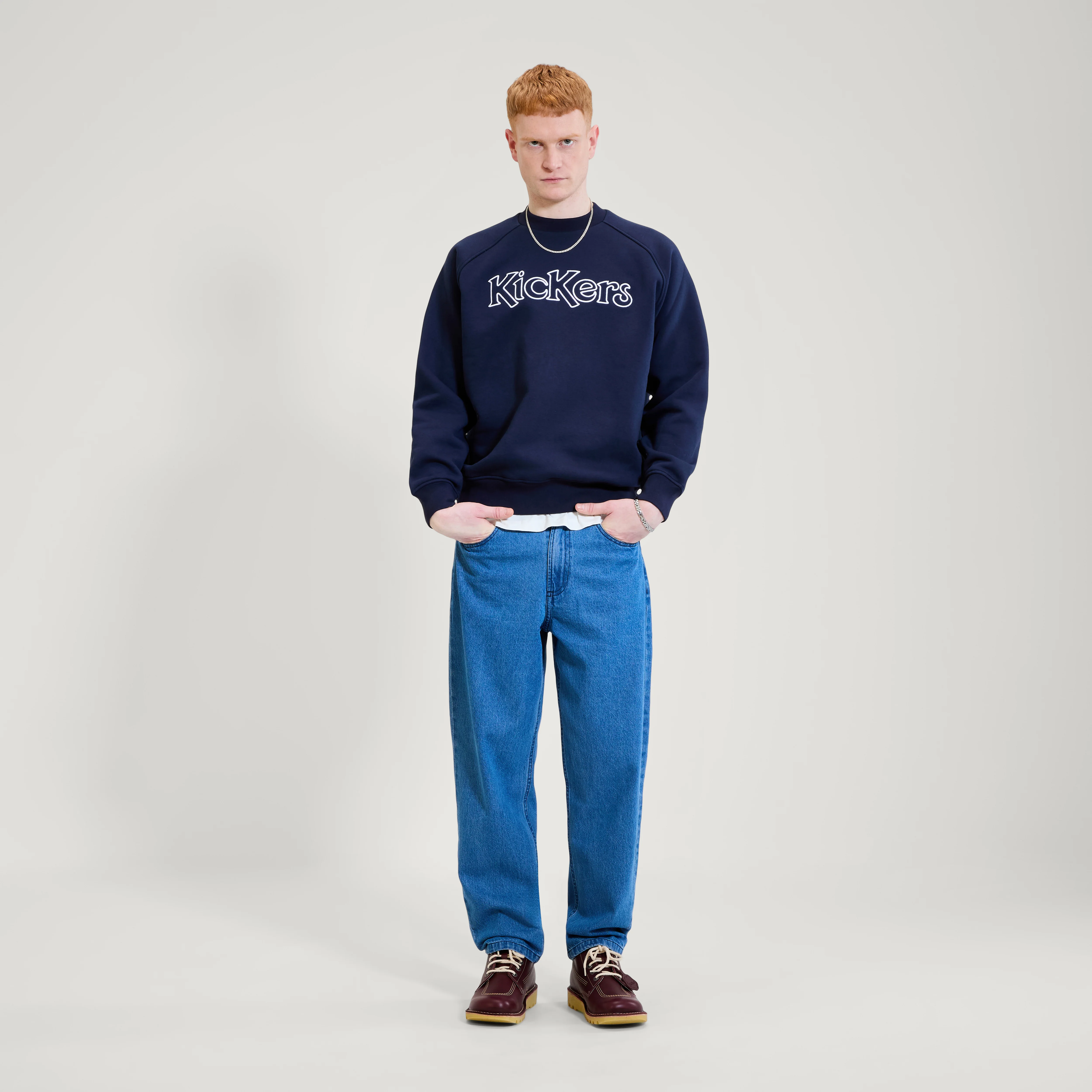 Adult Unisex Kicker Classic Crew Sweatshirt Navy