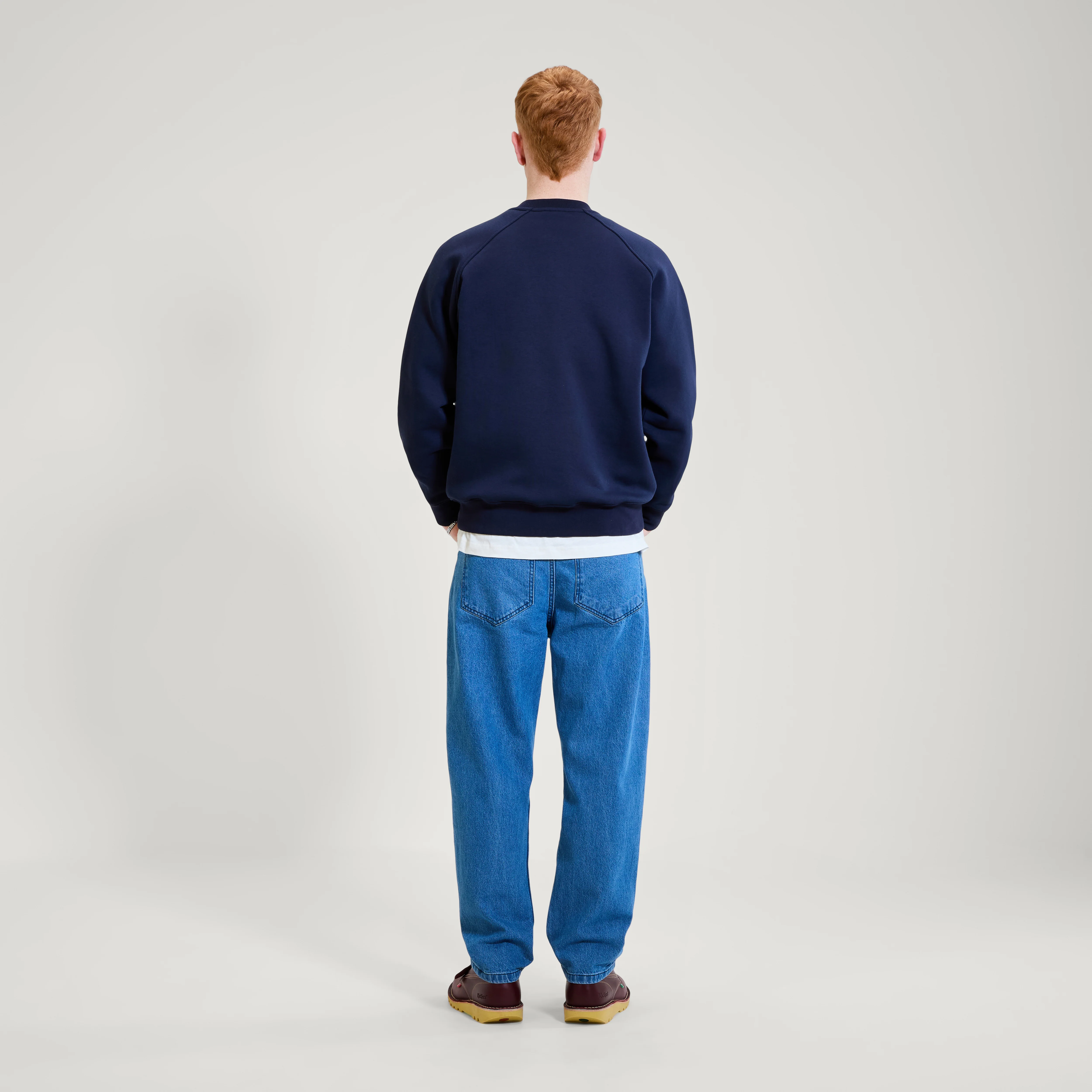 Adult Unisex Kicker Classic Crew Sweatshirt Navy - Image 2