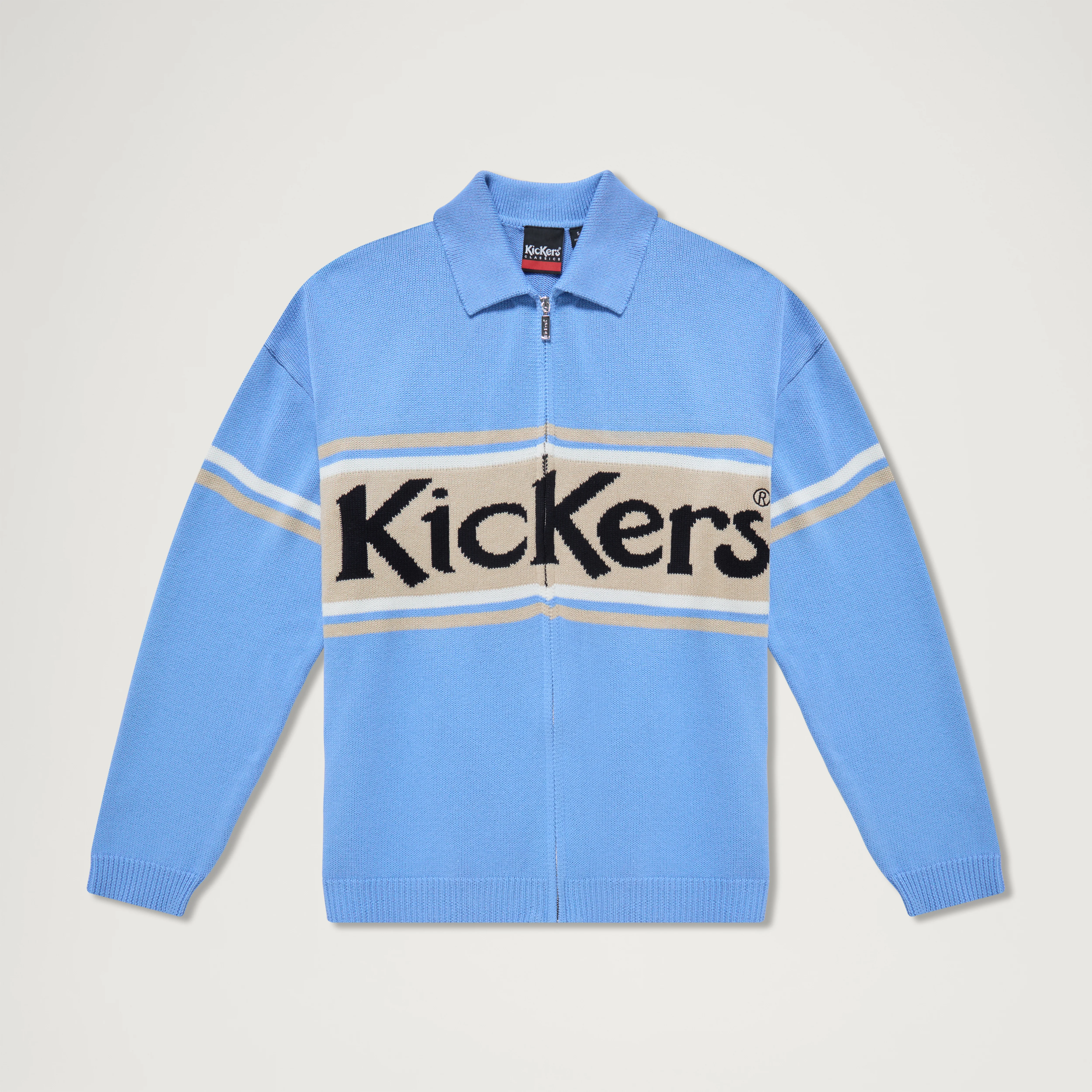 Adult Unisex Kickers Classic Zip Through Knit Blue - Image 3