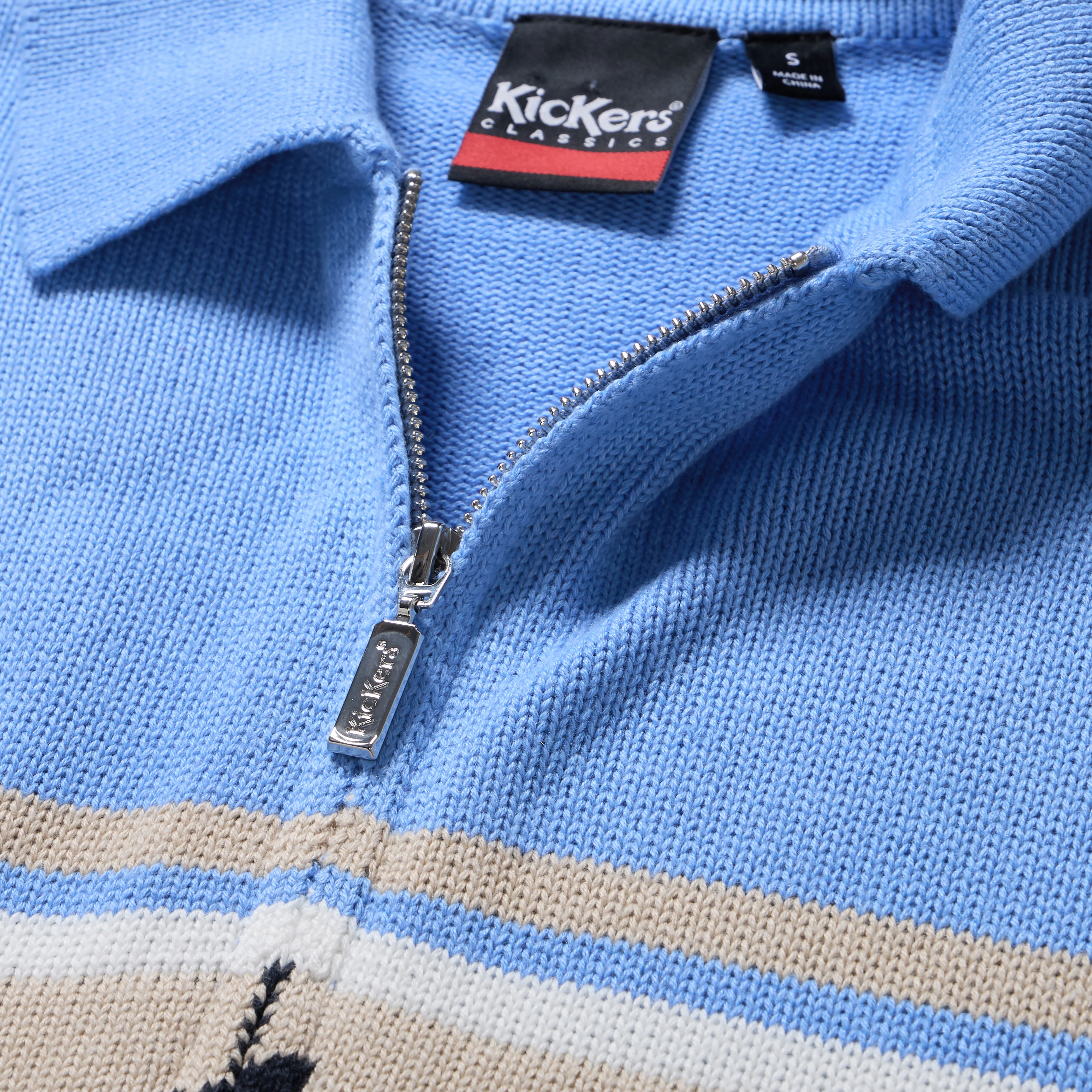 Adult Unisex Kickers Classic Zip Through Knit Blue - Image 5