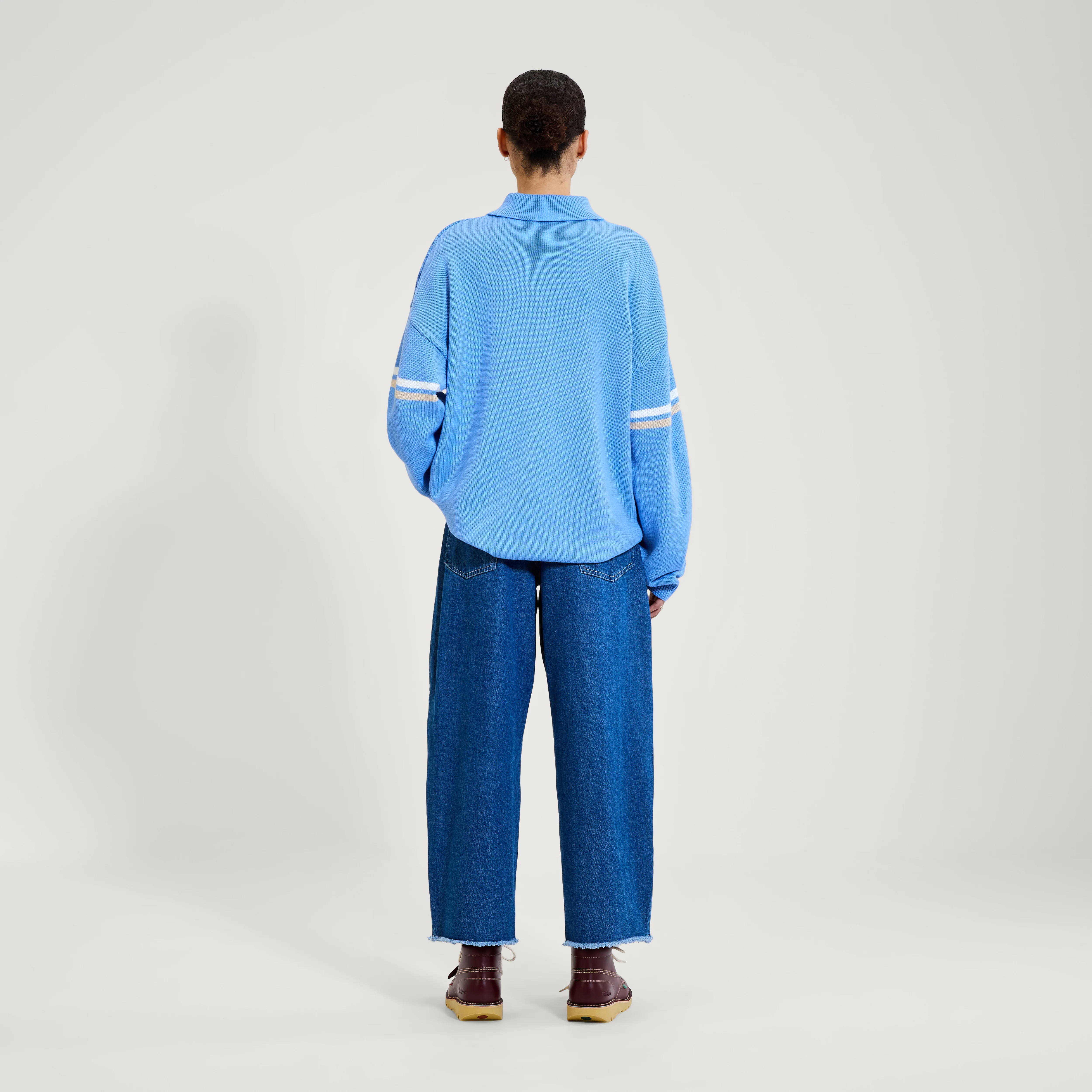 Adult Unisex Kickers Classic Zip Through Knit Blue - Image 8