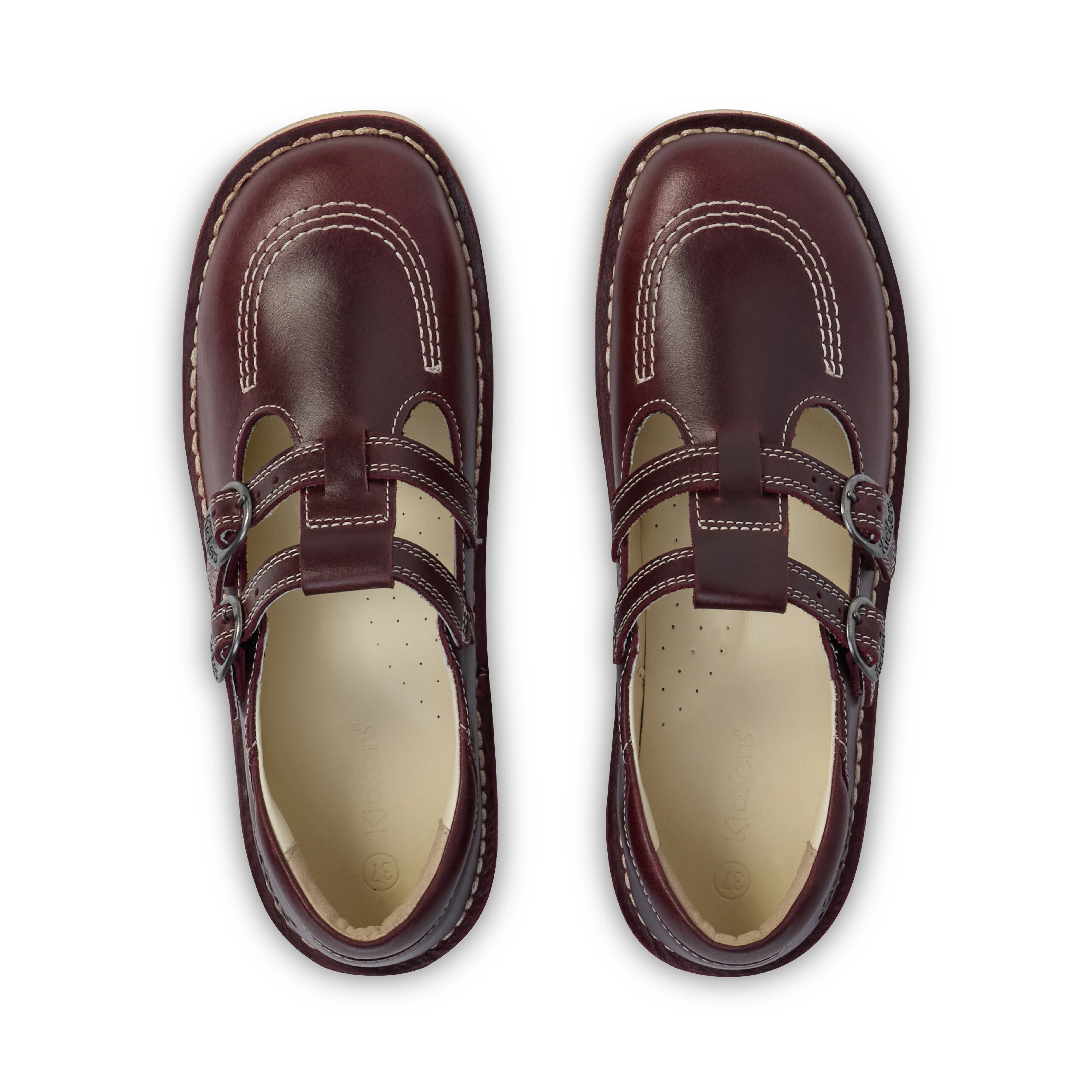 Adult Womens Kick T-Double Leather Dark Red - Image 4