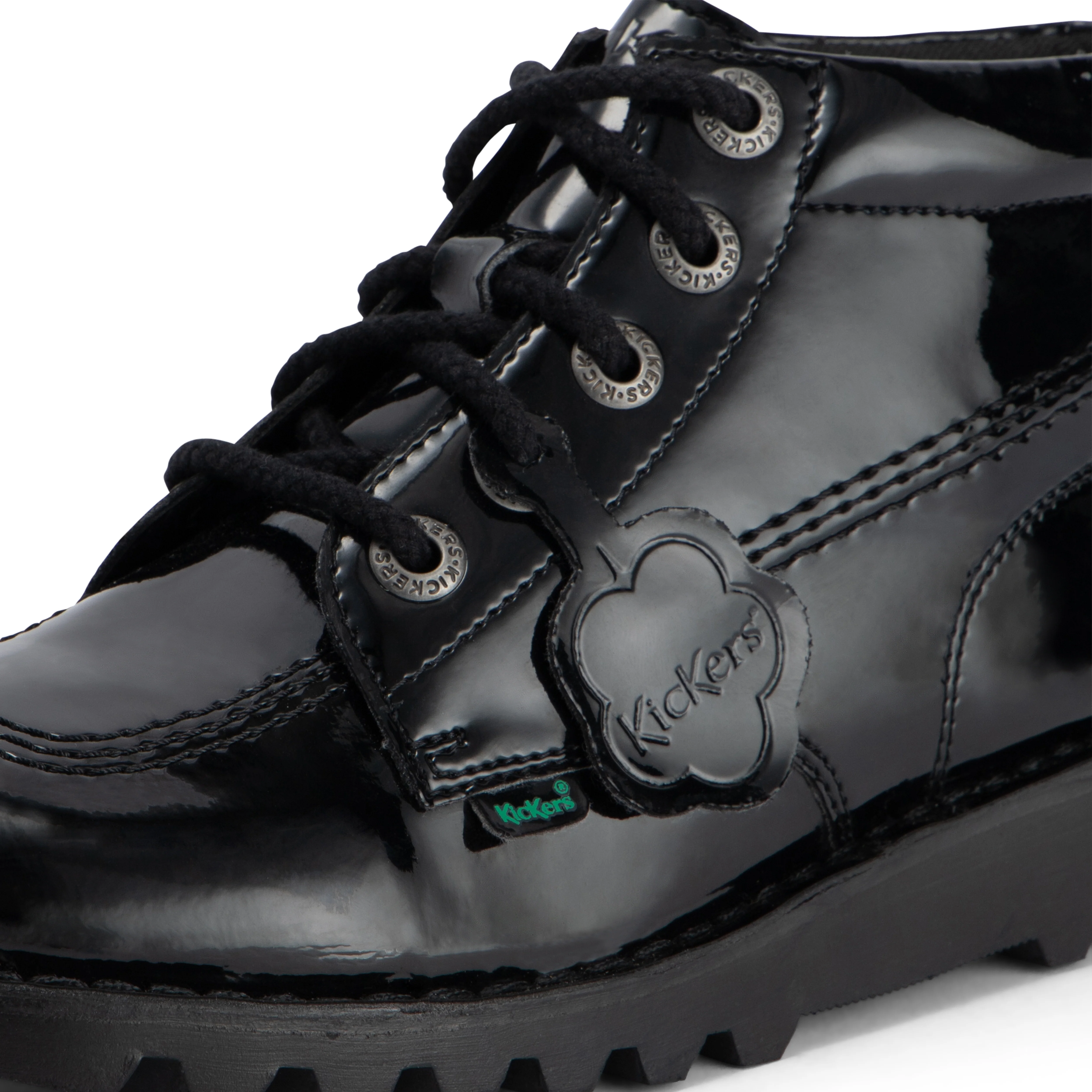 Adult Womens Kick Hi Leather Alternative Patent Leather Black - Image 6
