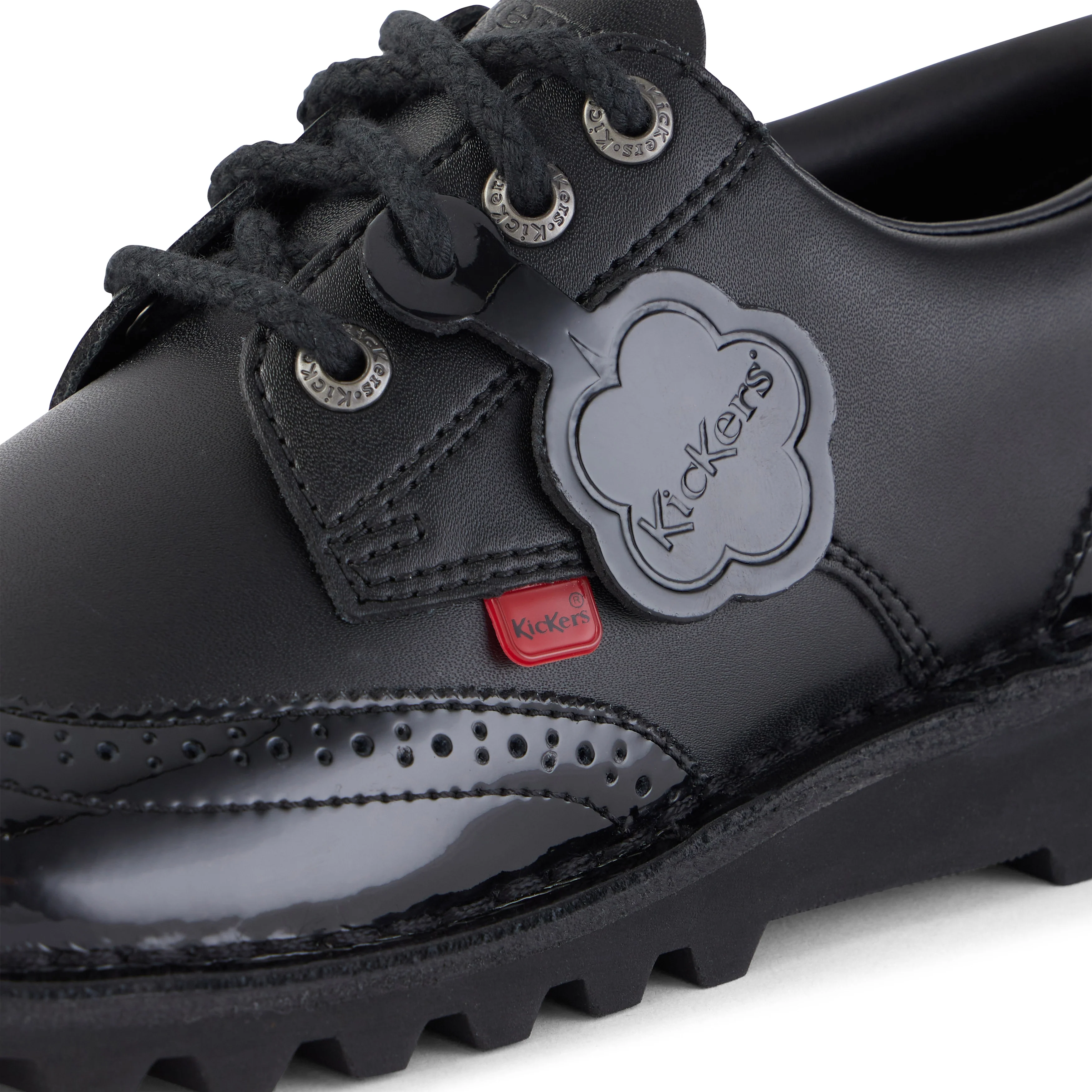 Adult Womens Kick Lo Brogue Leather Black - Image 6