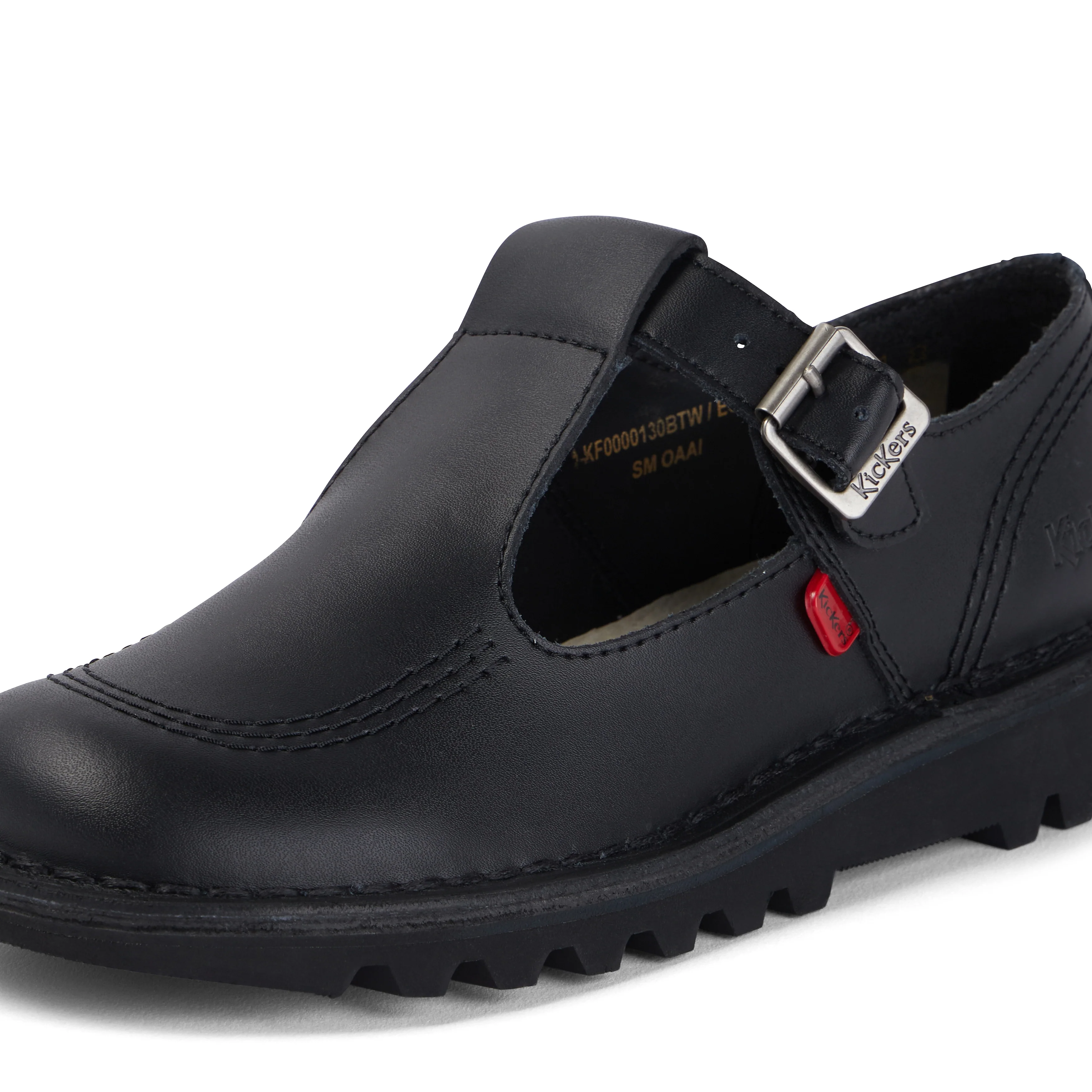 Adult Womens Kick T Bar Leather Black - Image 6