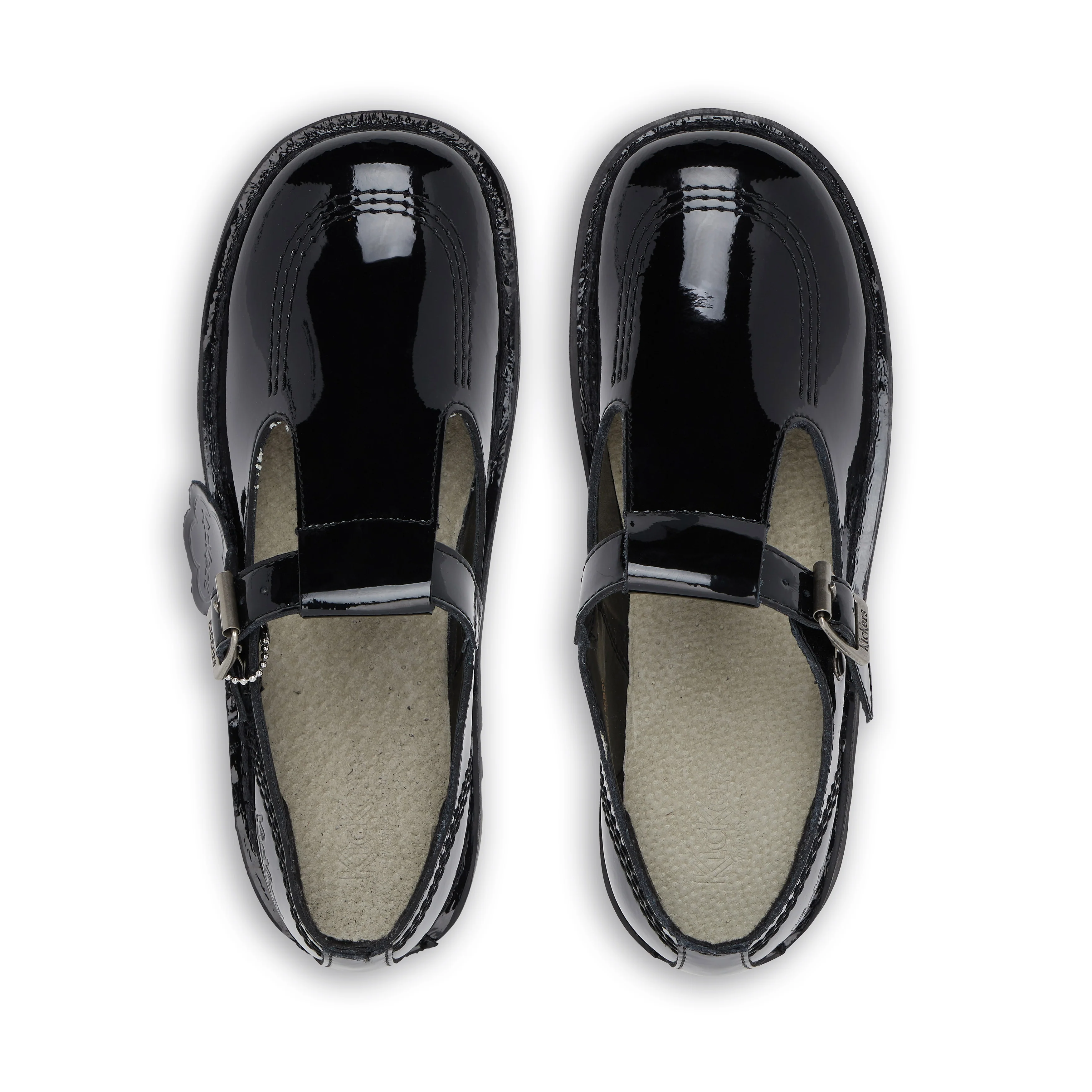 Adult Womens Kick T Bar Patent Leather Black - Image 4