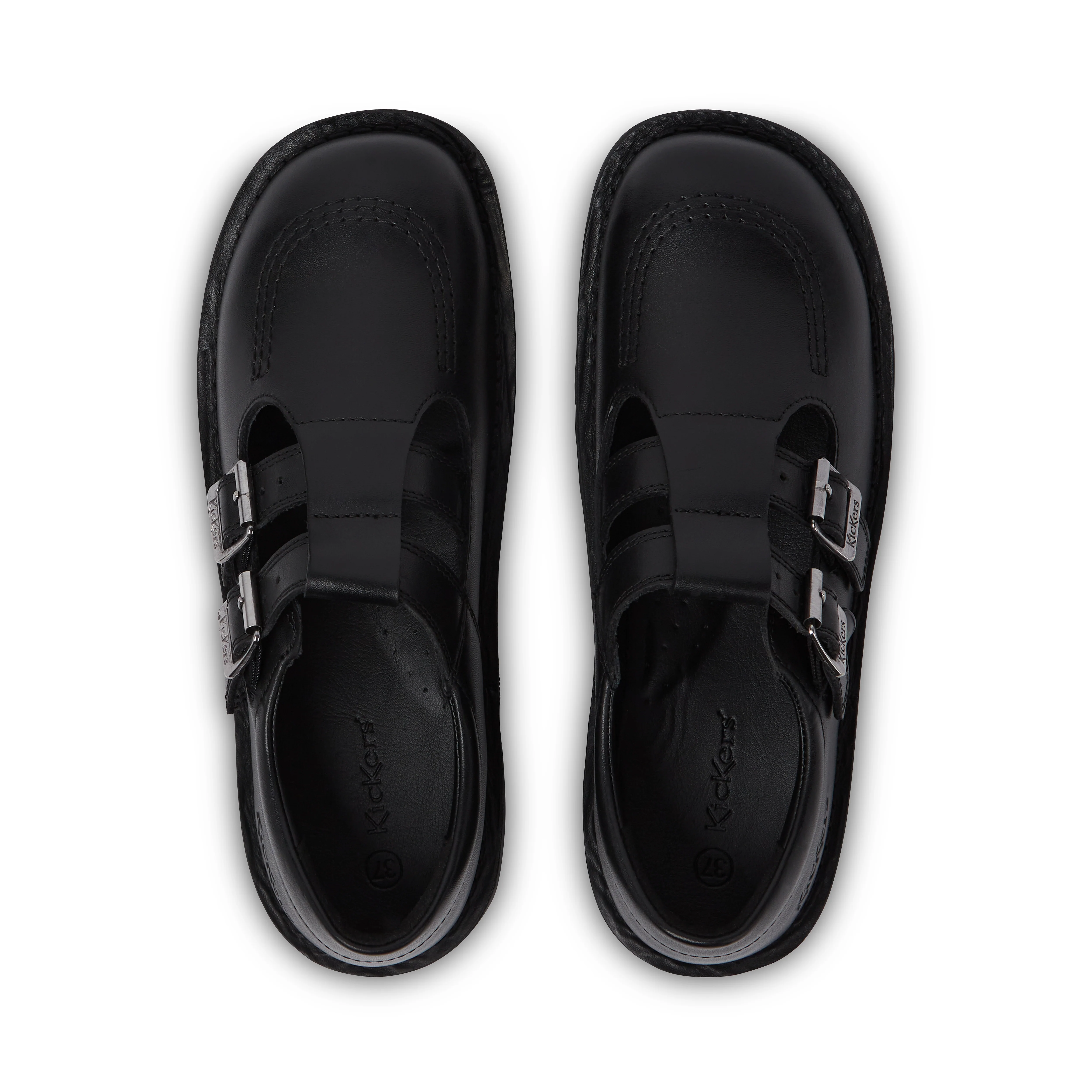 Adult Womens Kick T Double Leather Black - Image 4