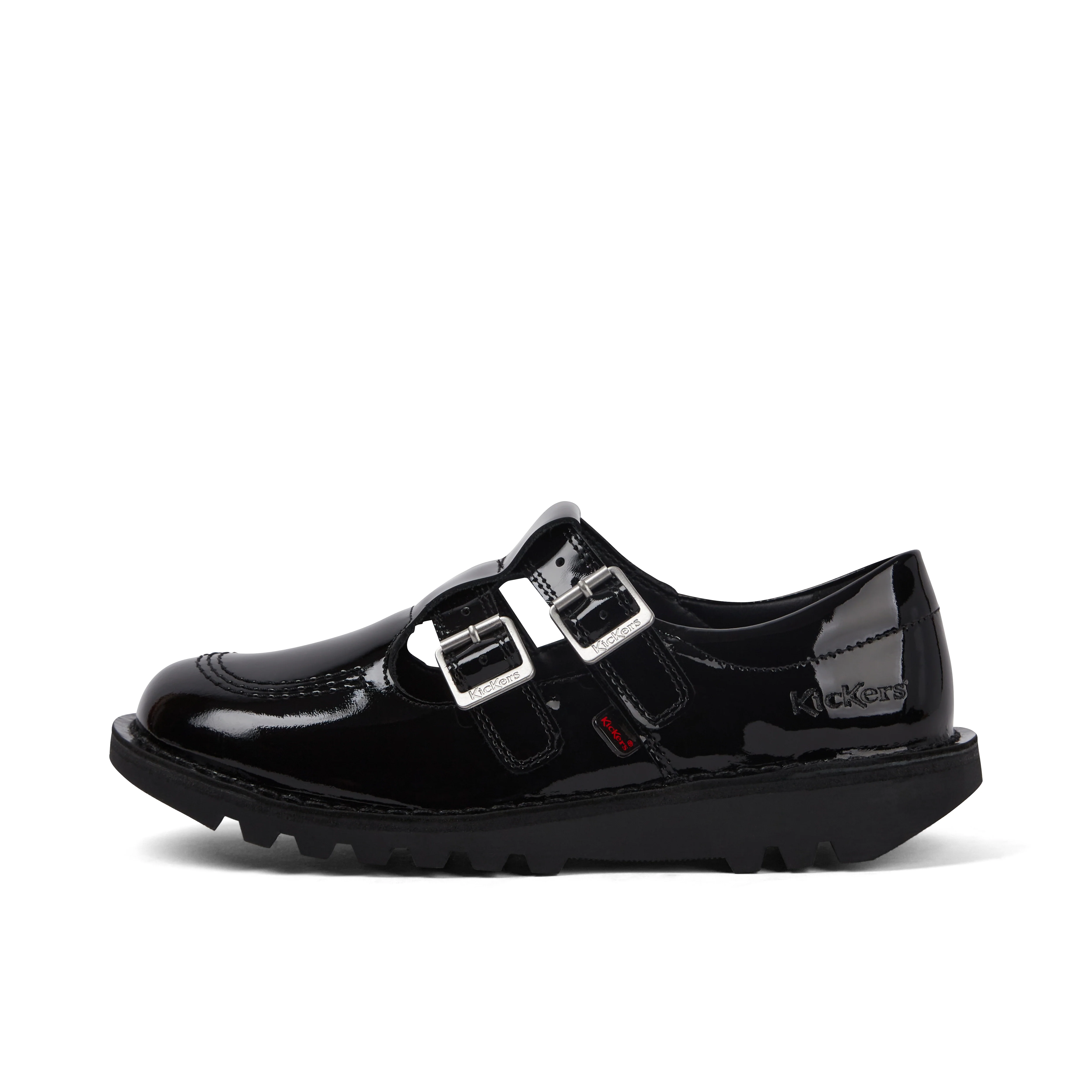 Adult Womens Kick T Double Patent Leather Black