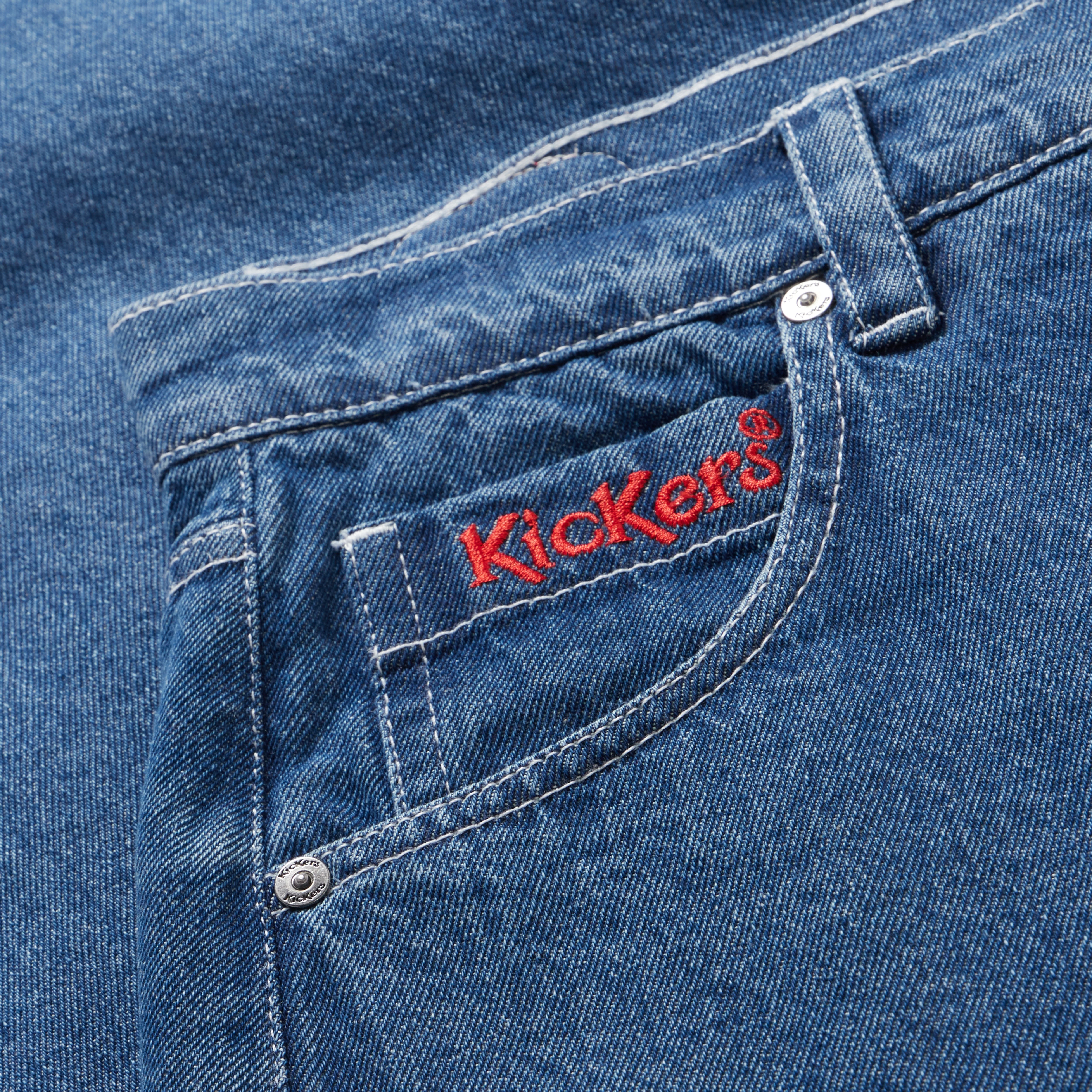 Adult Womens Kickers Classic Barrel Leg Jean Blue - Image 4
