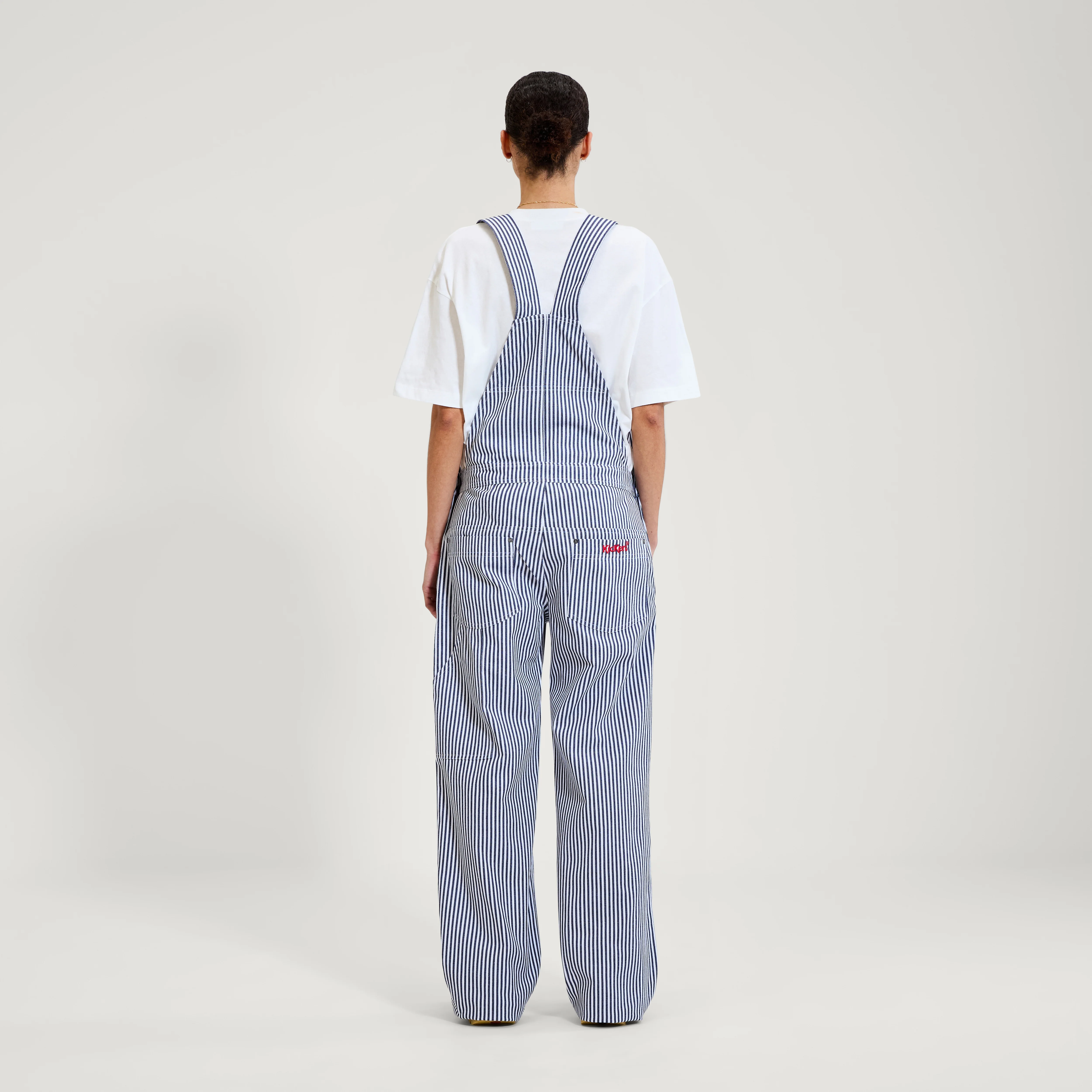 Adult Womens Kickers Classic Dungaree Blue/White - Image 3