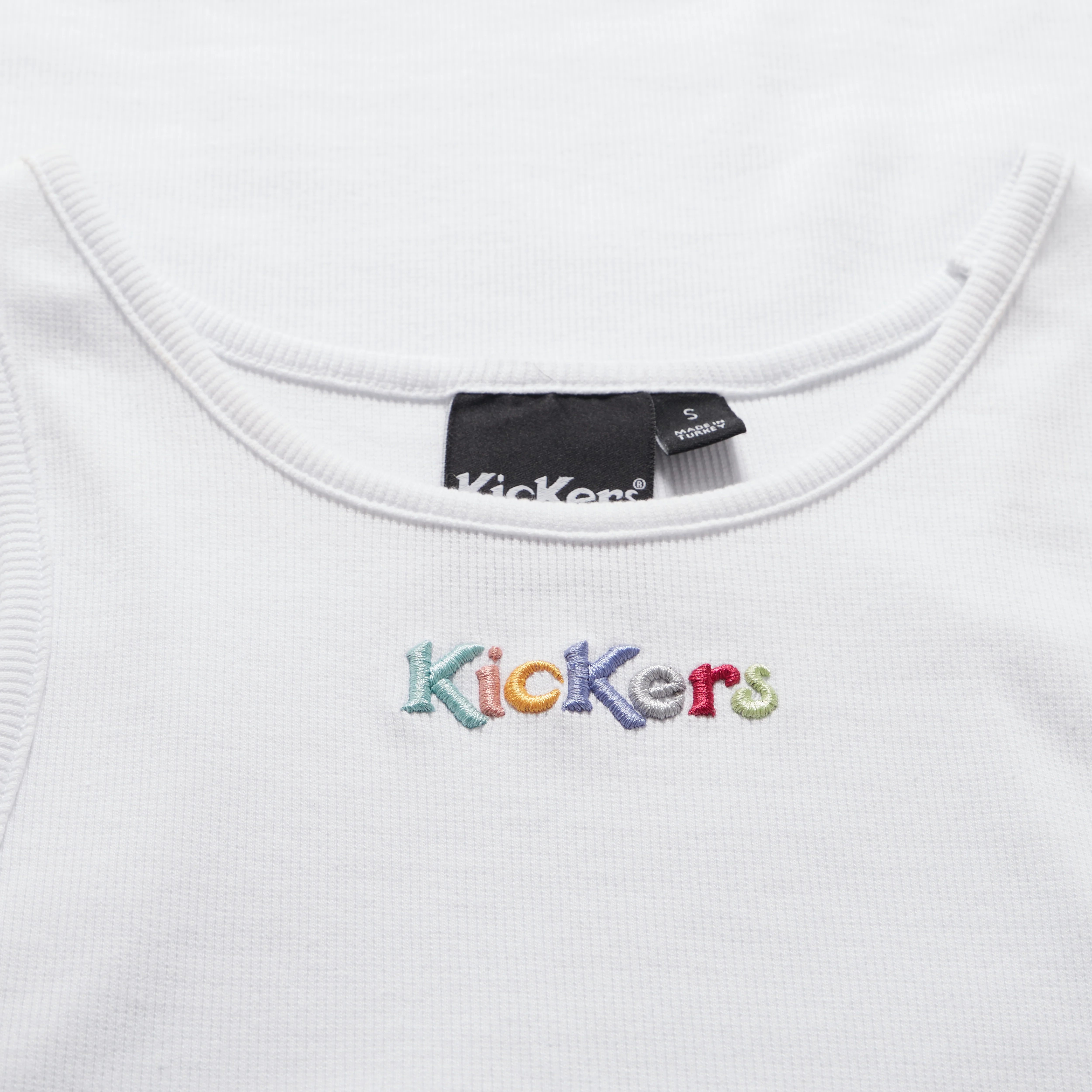Adult Womens Kickers Classic Ribbed Vest White - Image 3