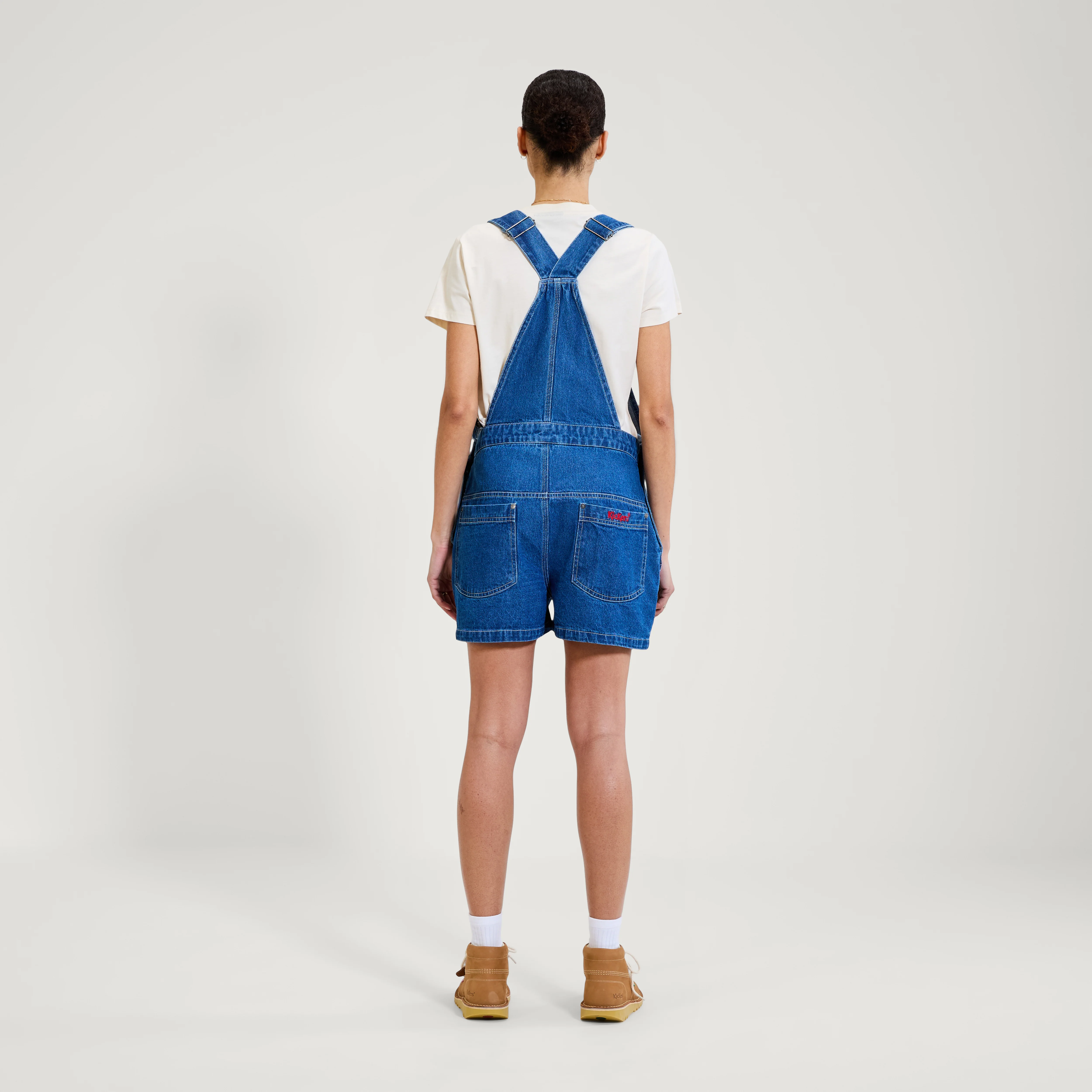 Adult Womens Kickers Classics Dungaree Short Blue - Image 4