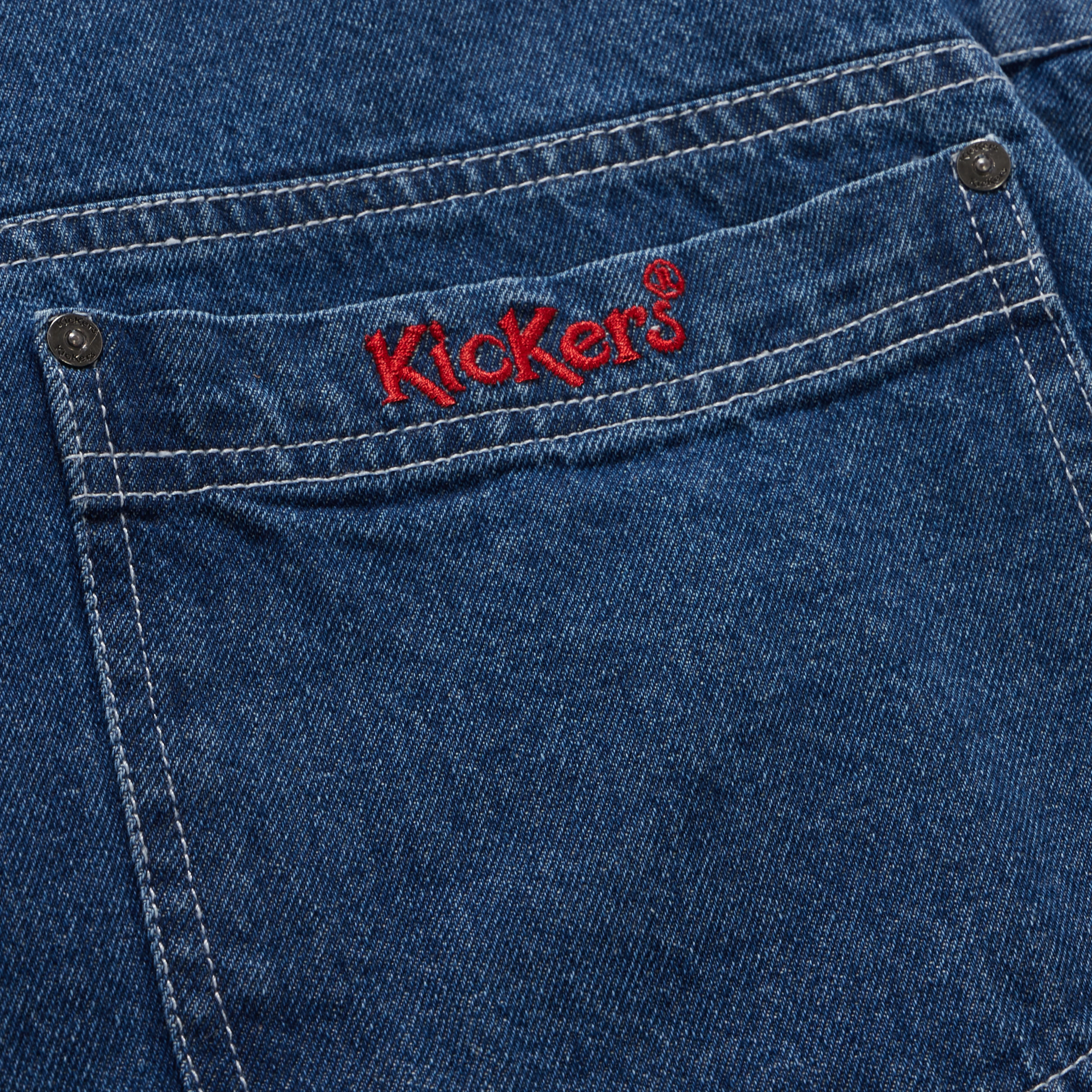 Adult Womens Kickers Classics Dungaree Short Blue - Image 6