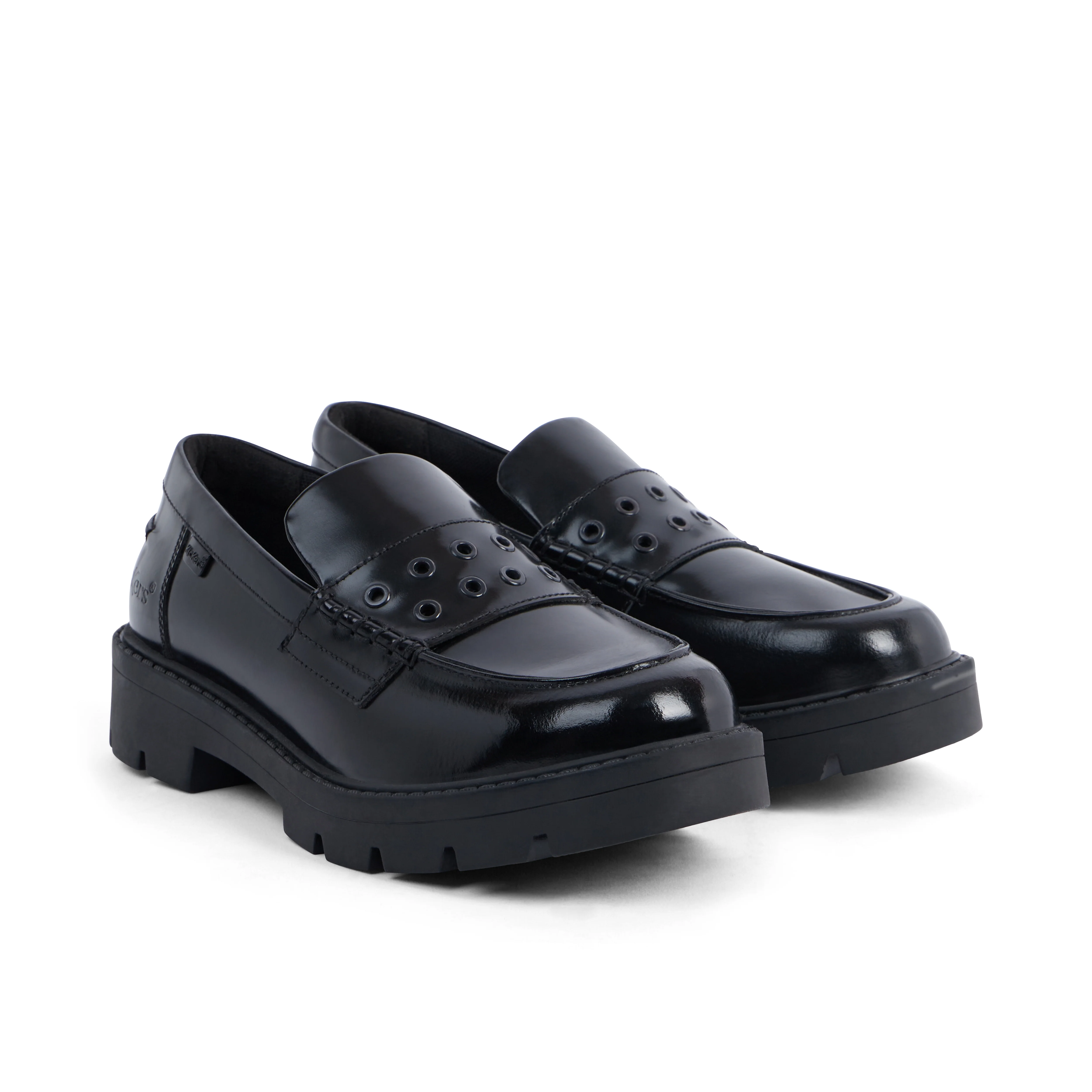 Adult Womens Kori Loafer Rivet Leather Black - Image 3