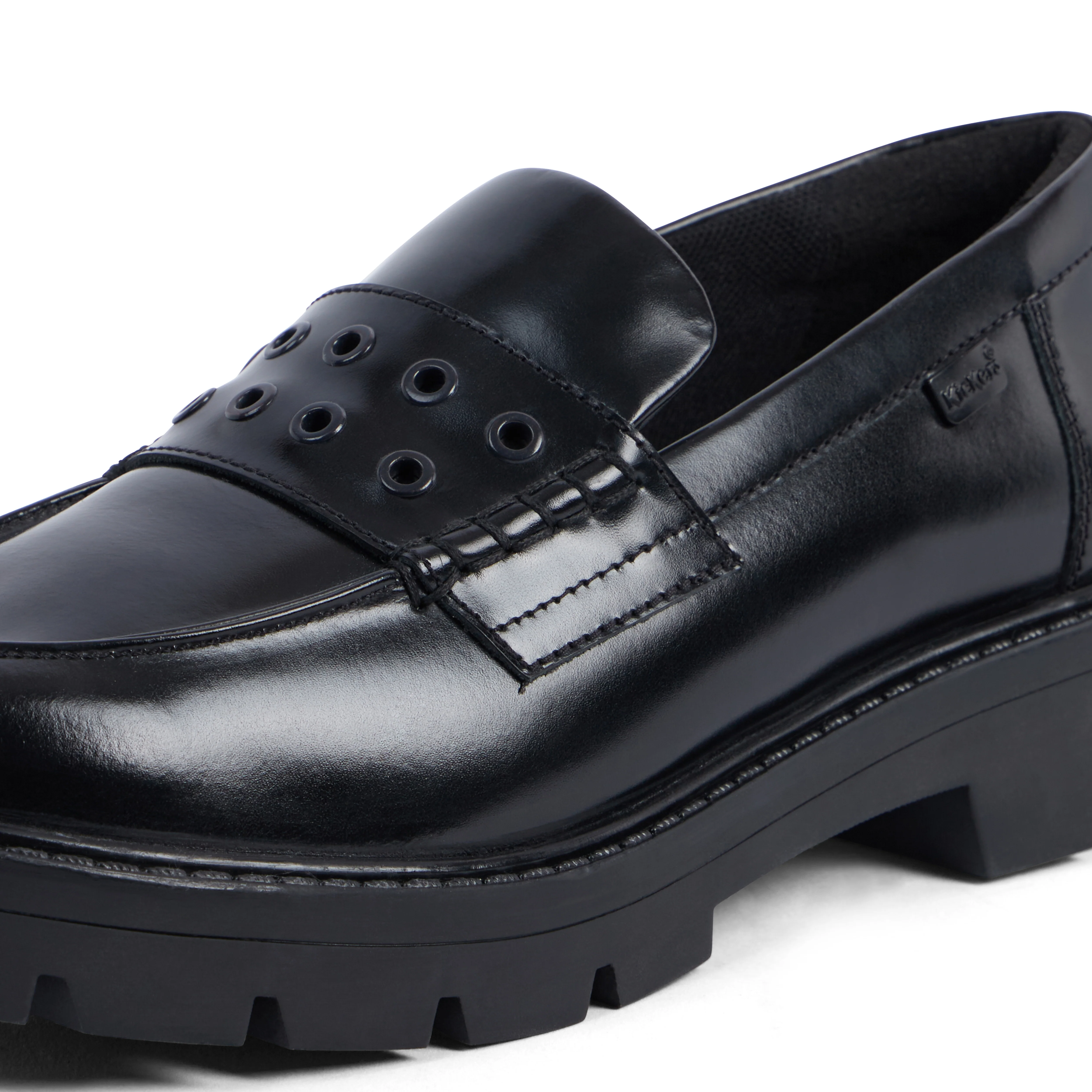 Adult Womens Kori Loafer Rivet Leather Black - Image 6
