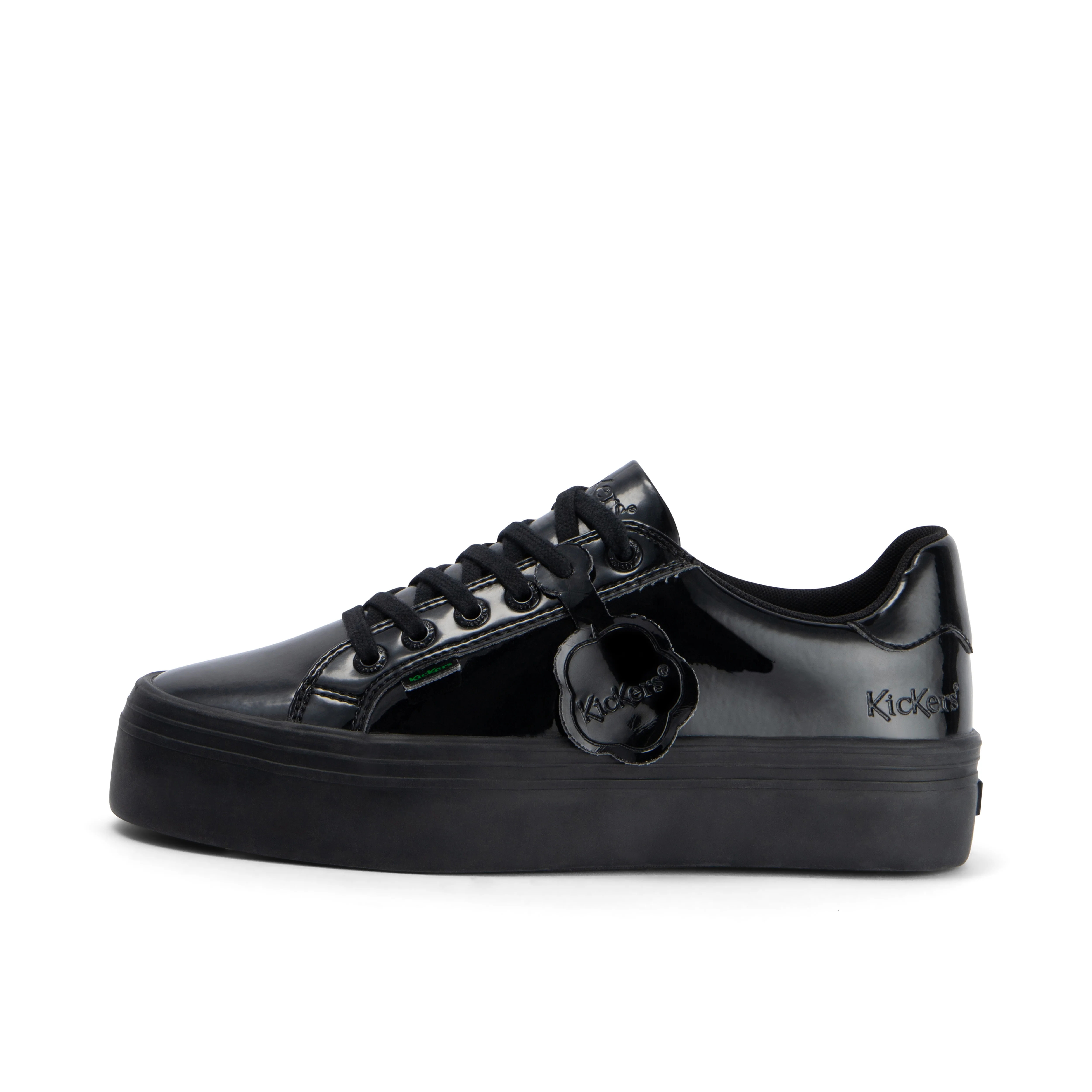 Adult Womens Tovni stack Leather Alternative Patent Leather Black