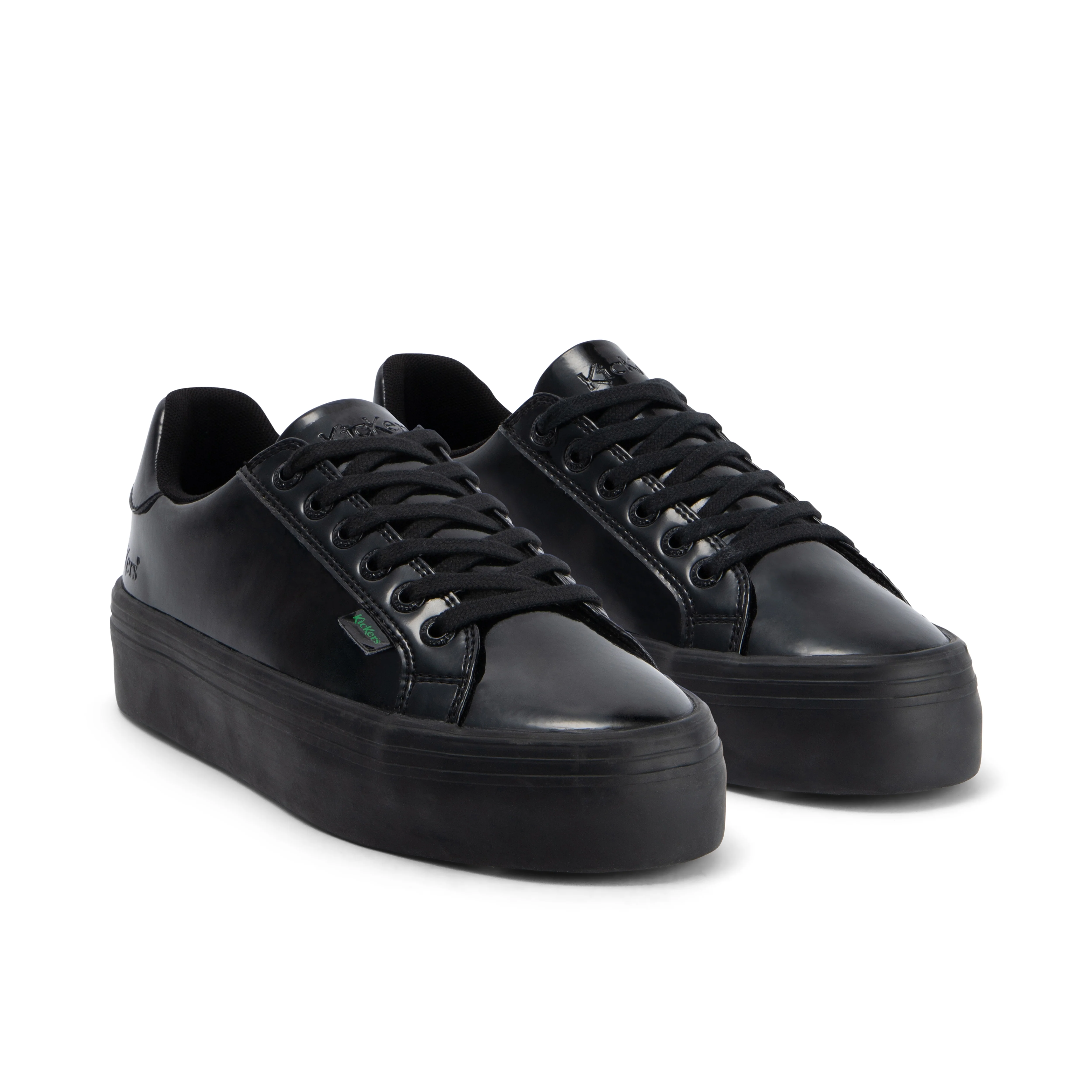 Adult Womens Tovni stack Leather Alternative Patent Leather Black - Image 3