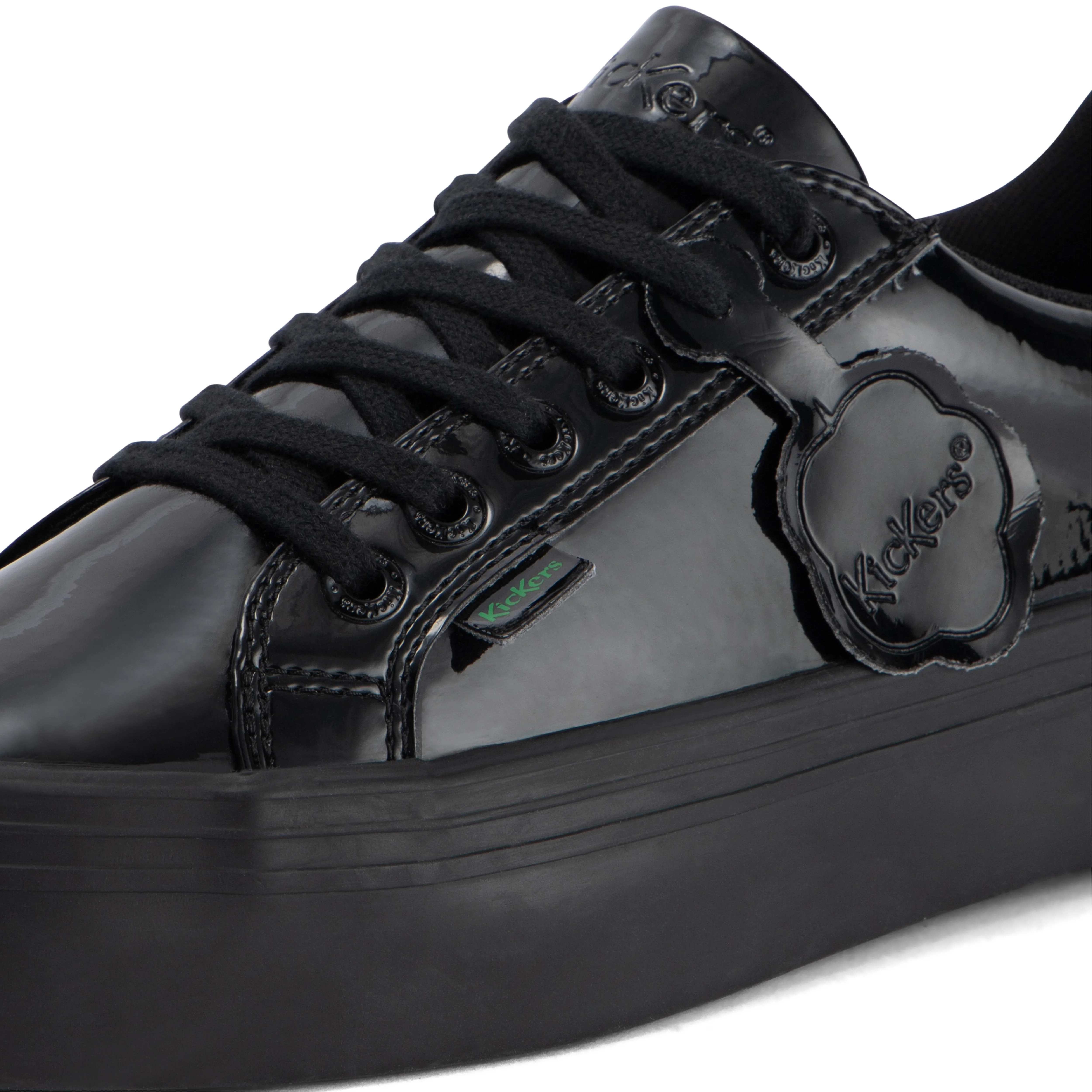 Adult Womens Tovni stack Leather Alternative Patent Leather Black - Image 6