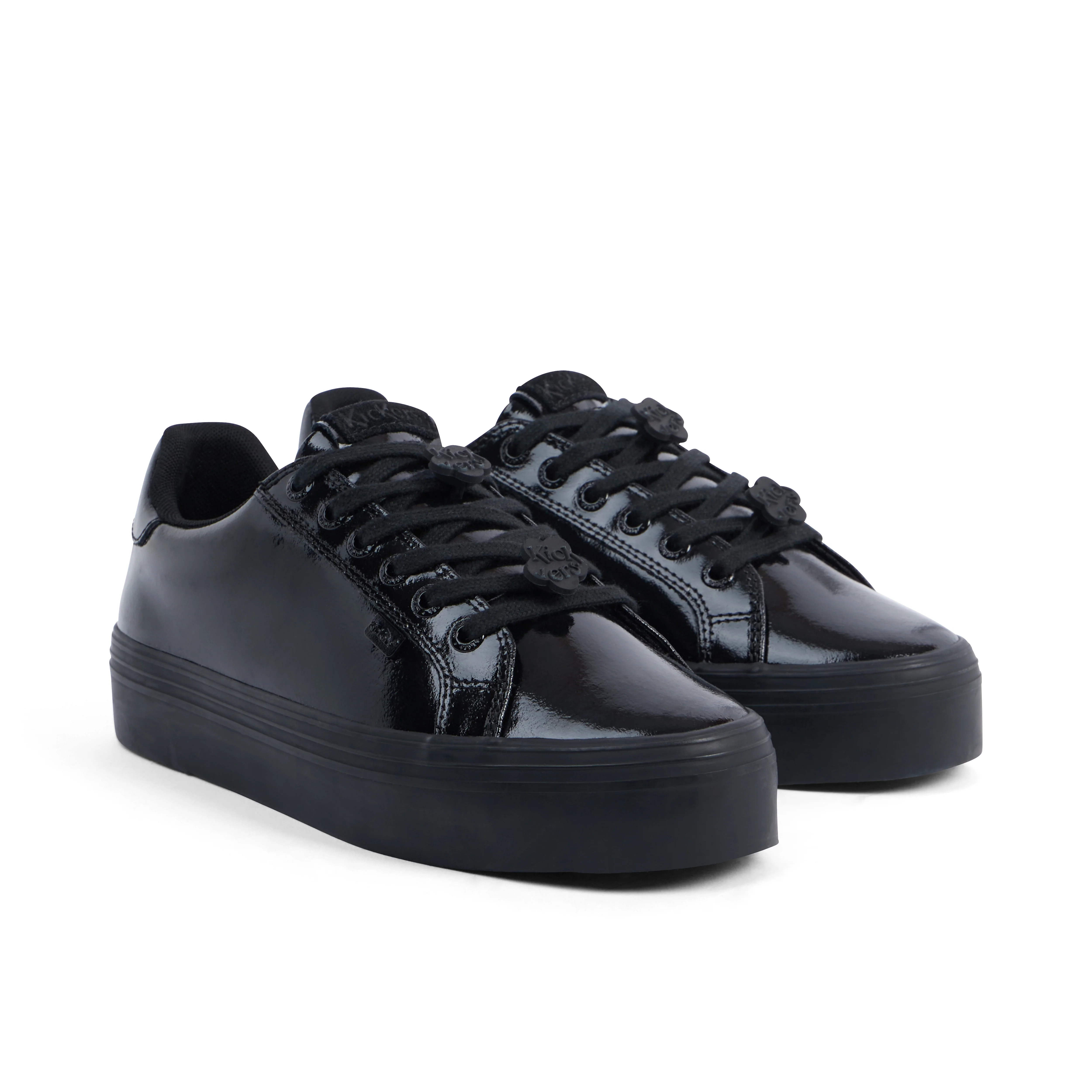 Adult Womens Tovni Stack Lo Flower Patent Leather Black - Image 3