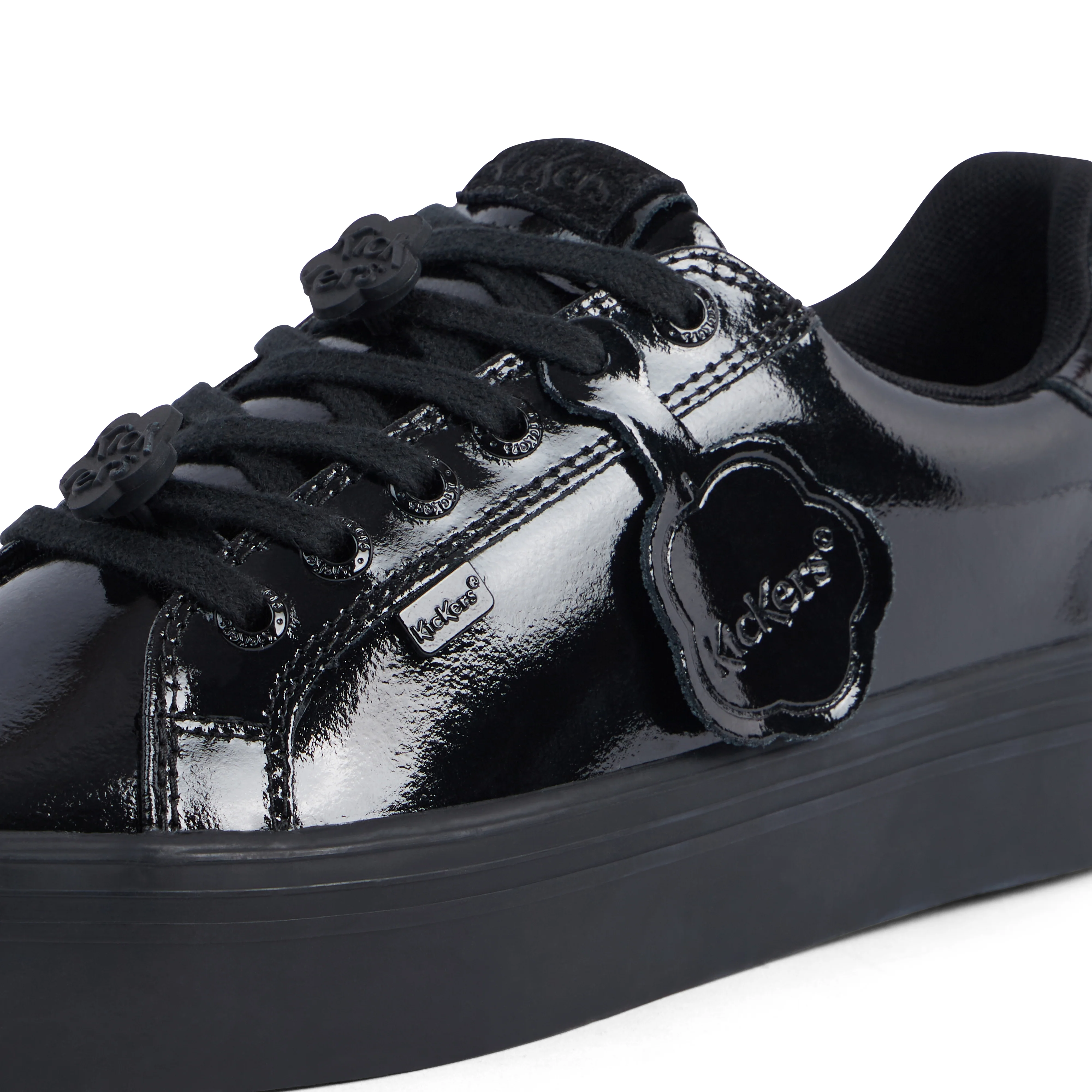 Adult Womens Tovni Stack Lo Flower Patent Leather Black - Image 6