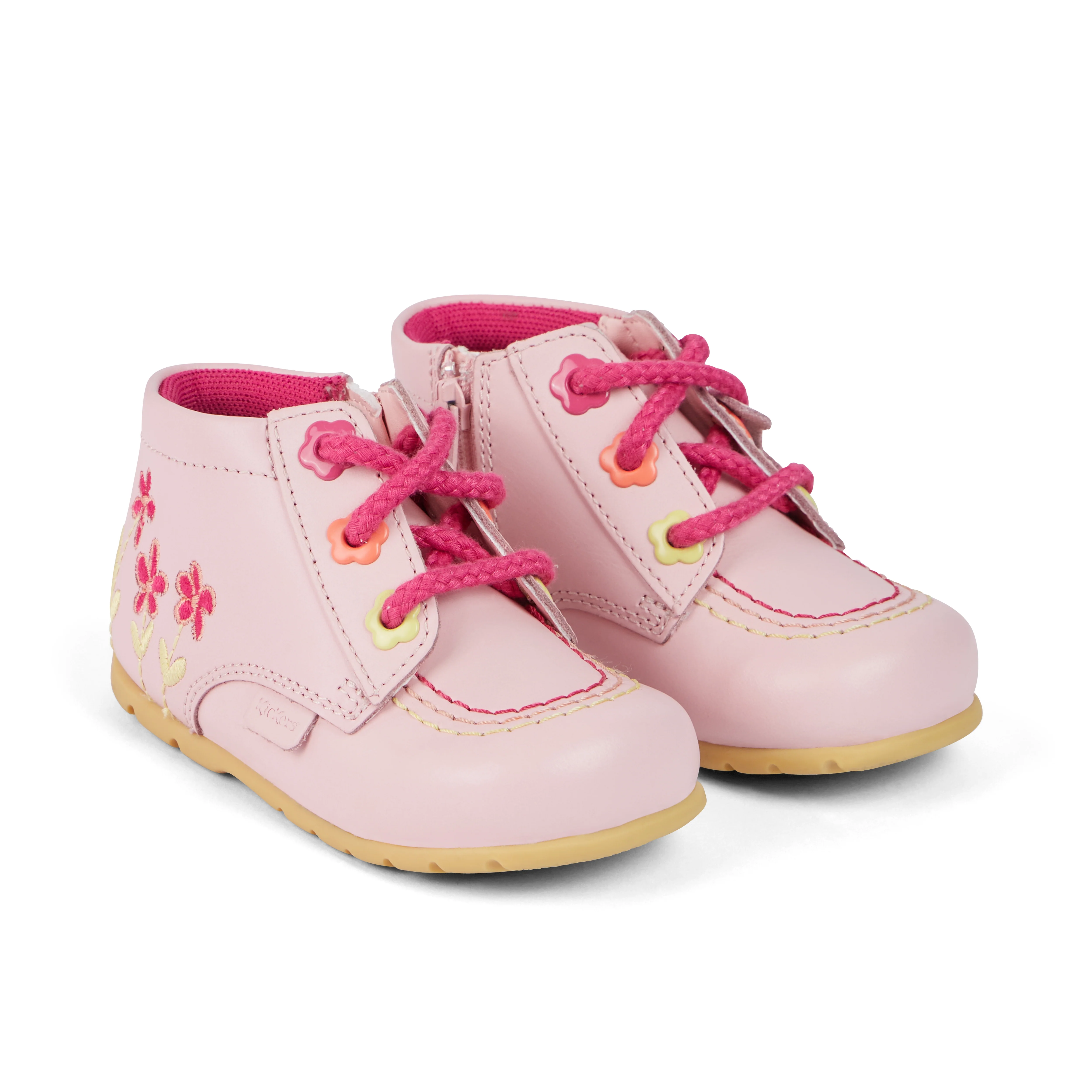 Baby Kick Hi Flower Boots Leather Pink - Image 3