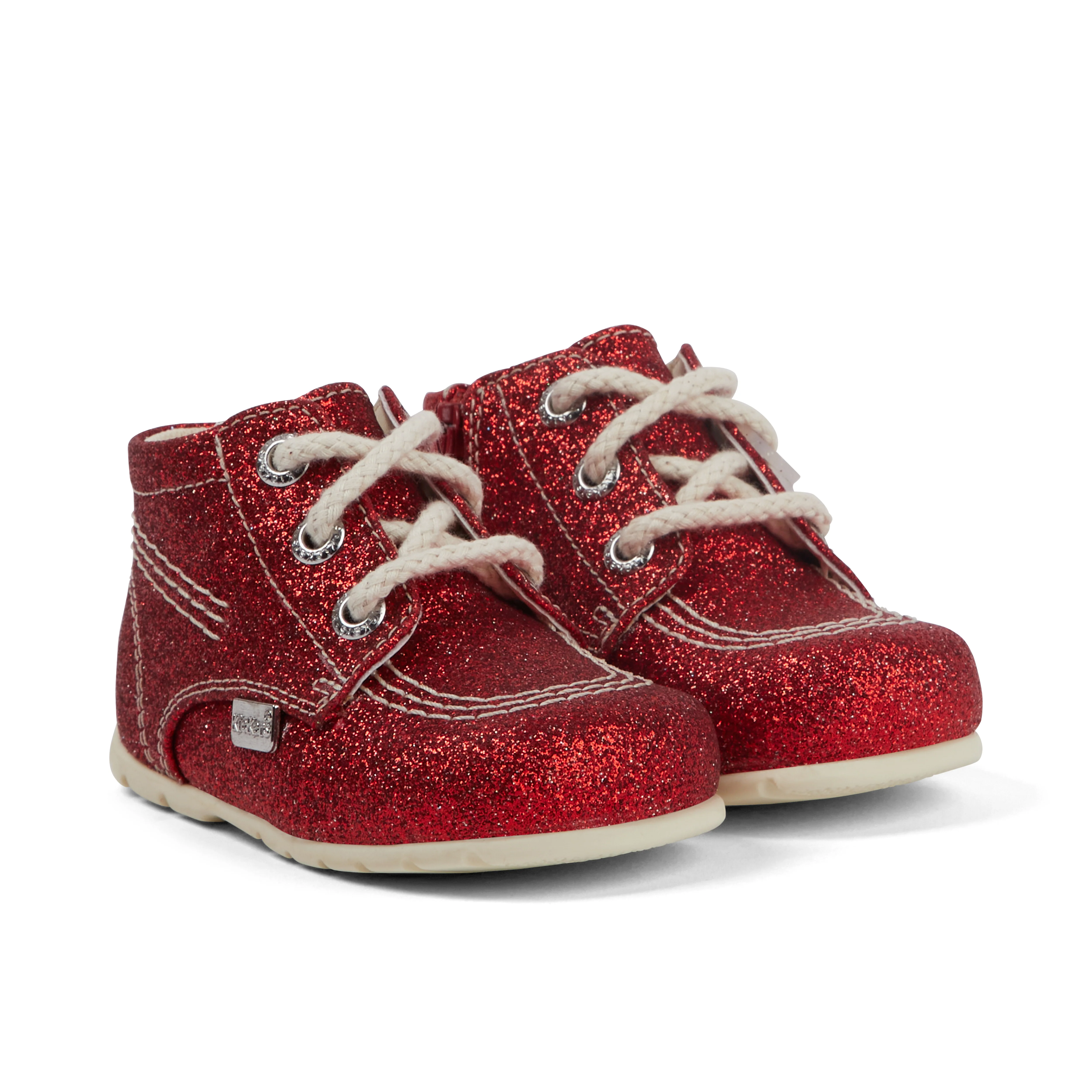 Baby Unisex Kick Hi Glitter Boots Red - Image 3