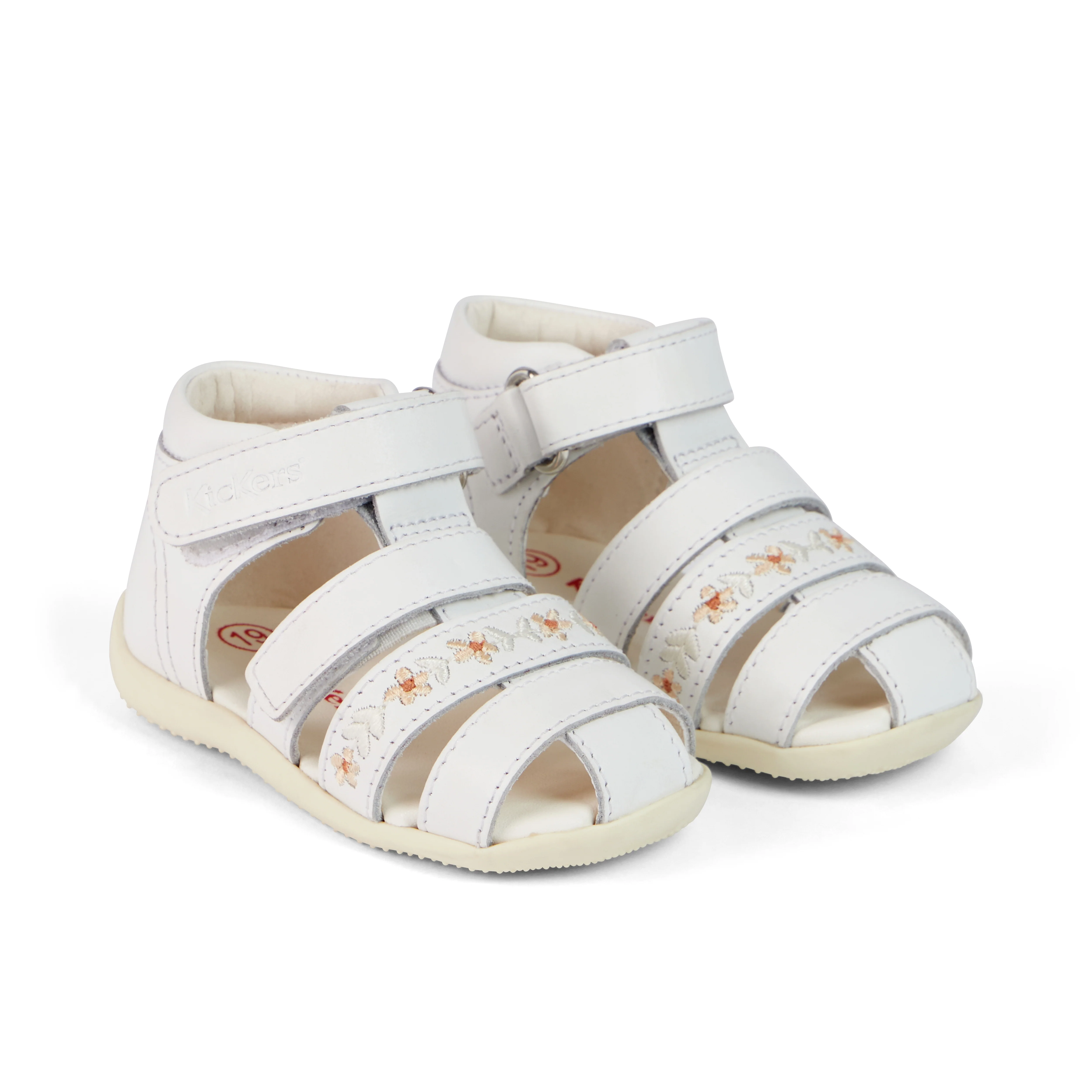 Baby Wriggle Flower Sandals Leather White - Image 3