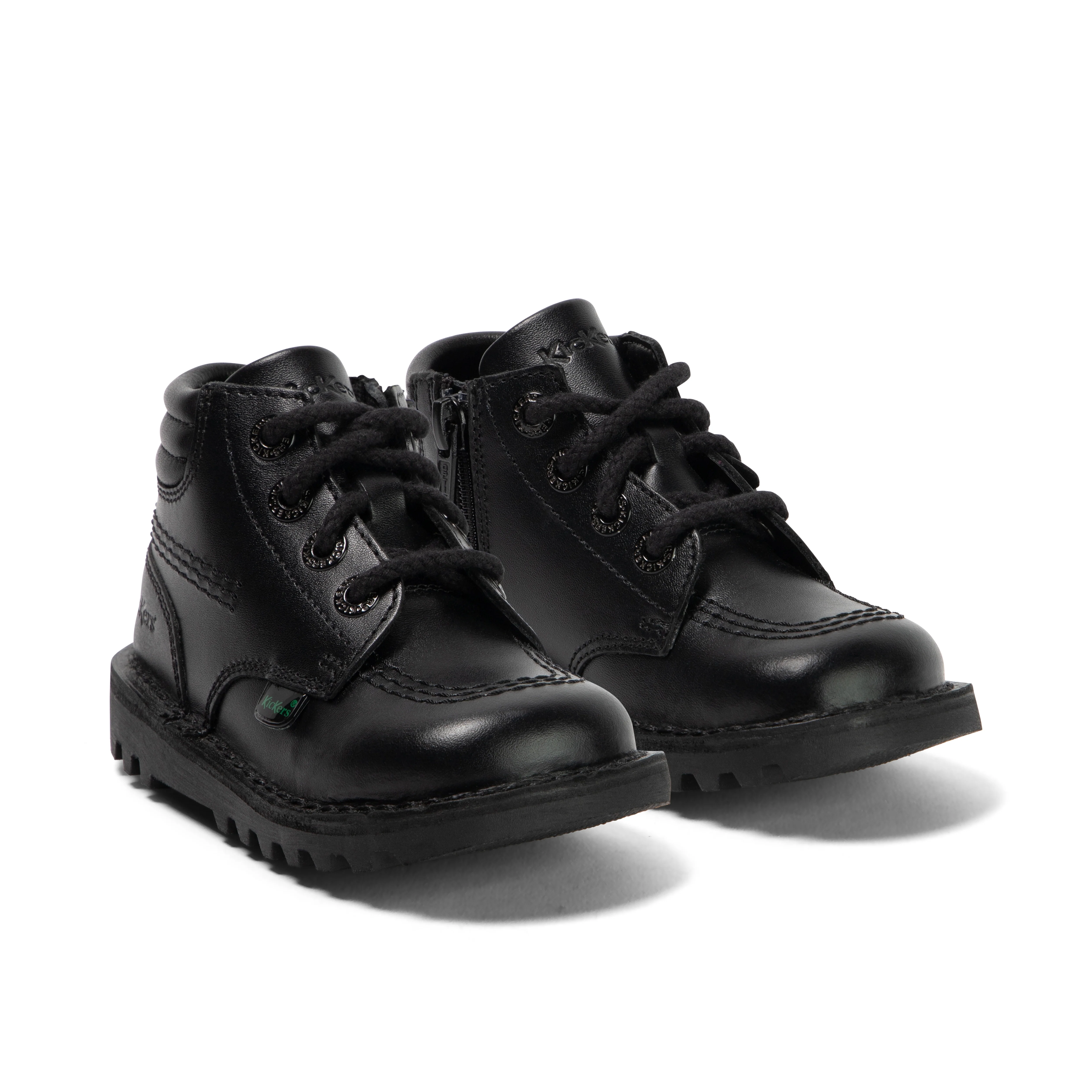 Infant Boys Kick Hi Padded Leather Black - Image 3