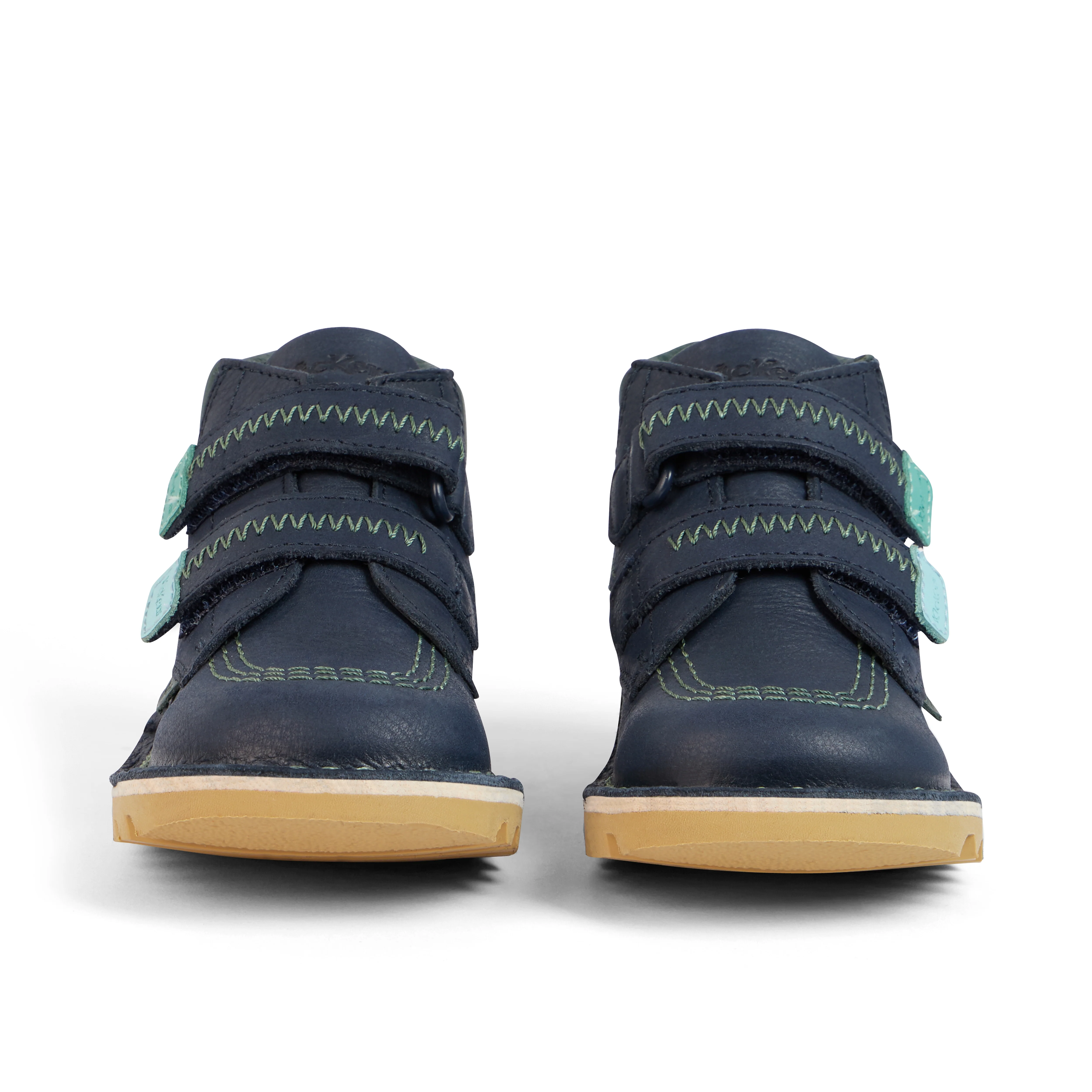 Infant Boys Kick Hi Roll ZigZag Boots Leather Navy - Image 2