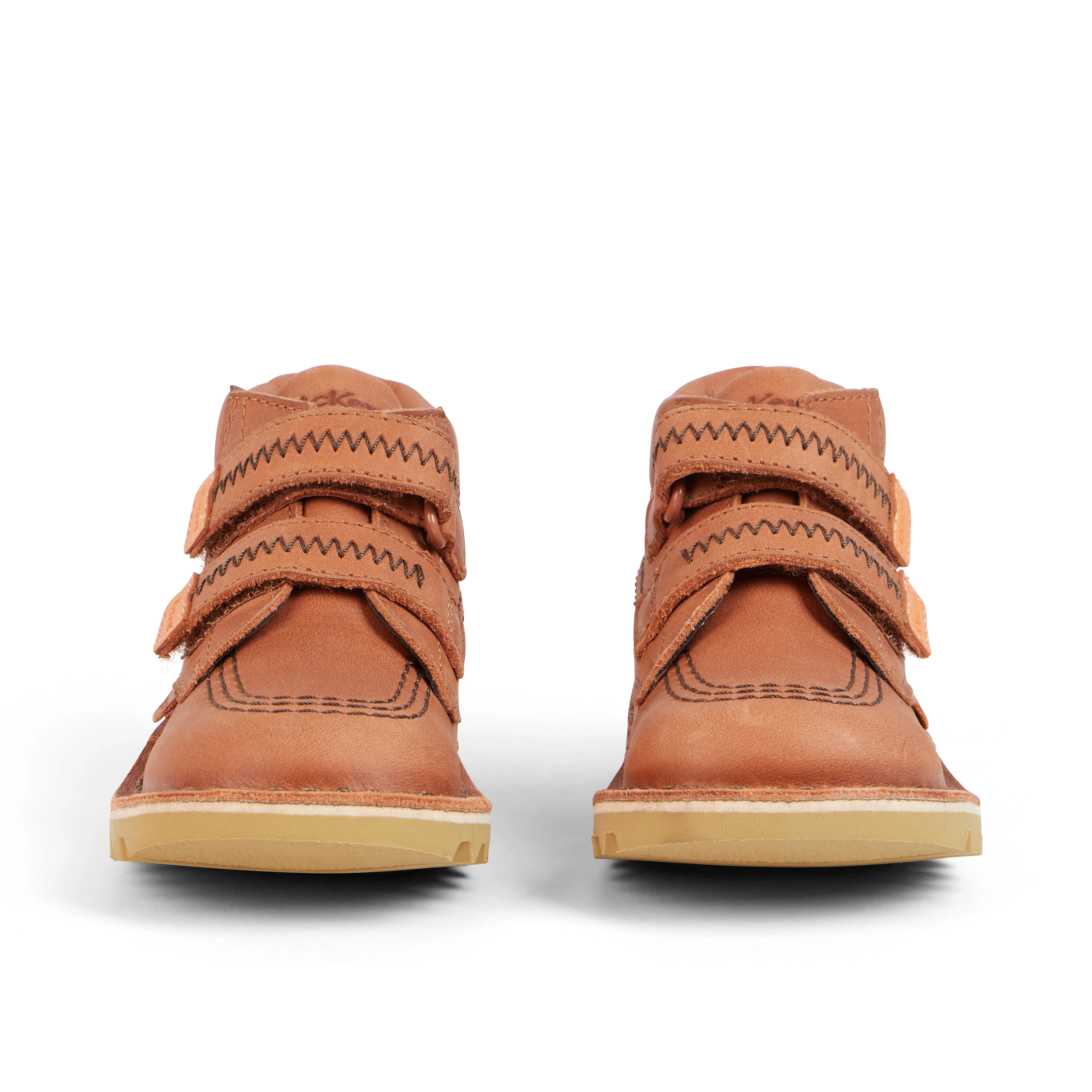 Infant Boys Kick Hi Roll ZigZag Boots Leather Tan - Image 2