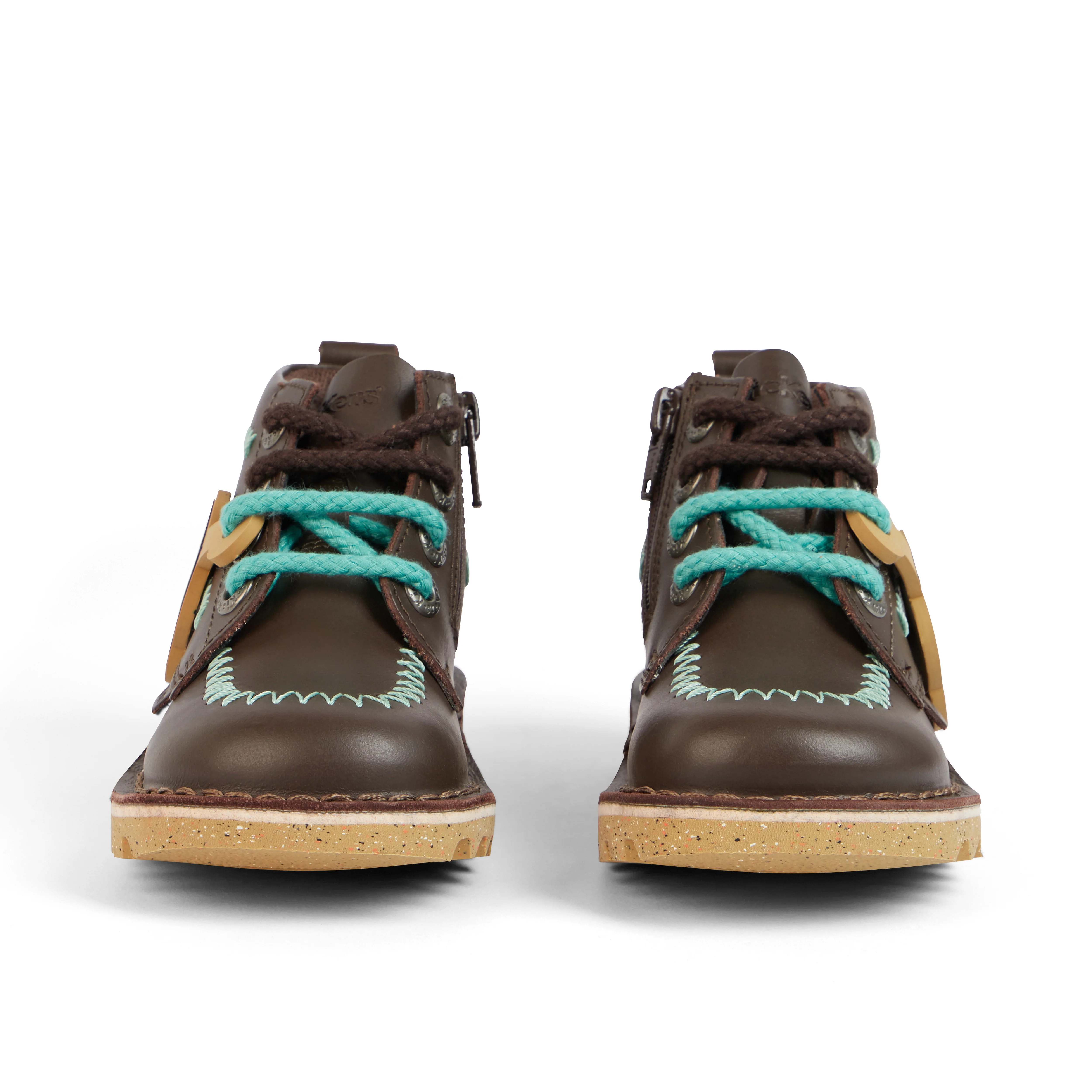 Infant Boys Kick Hi ZigZag Boots Leather Brown - Image 2