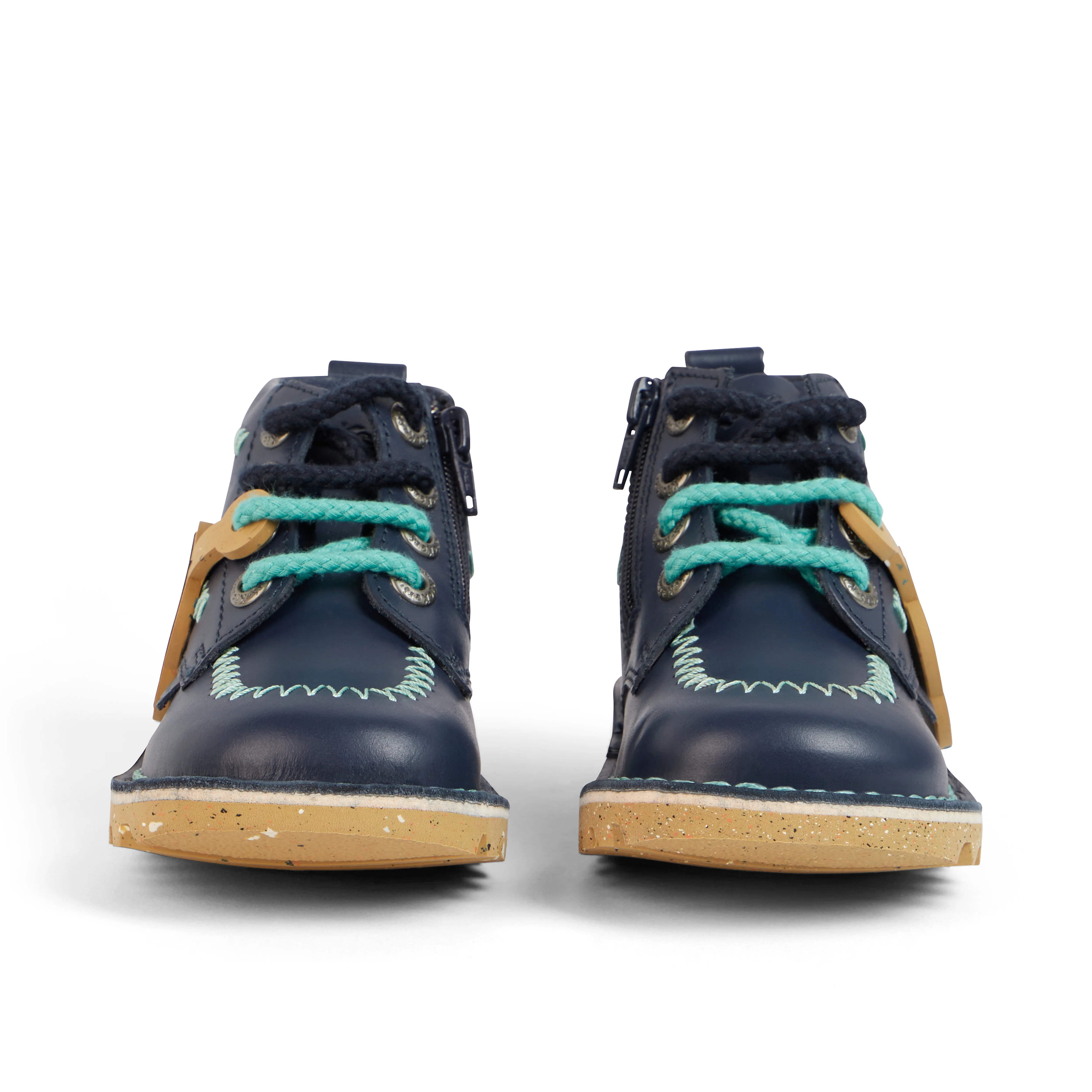 Infant Boys Kick Hi ZigZag Boots Leather Navy - Image 2
