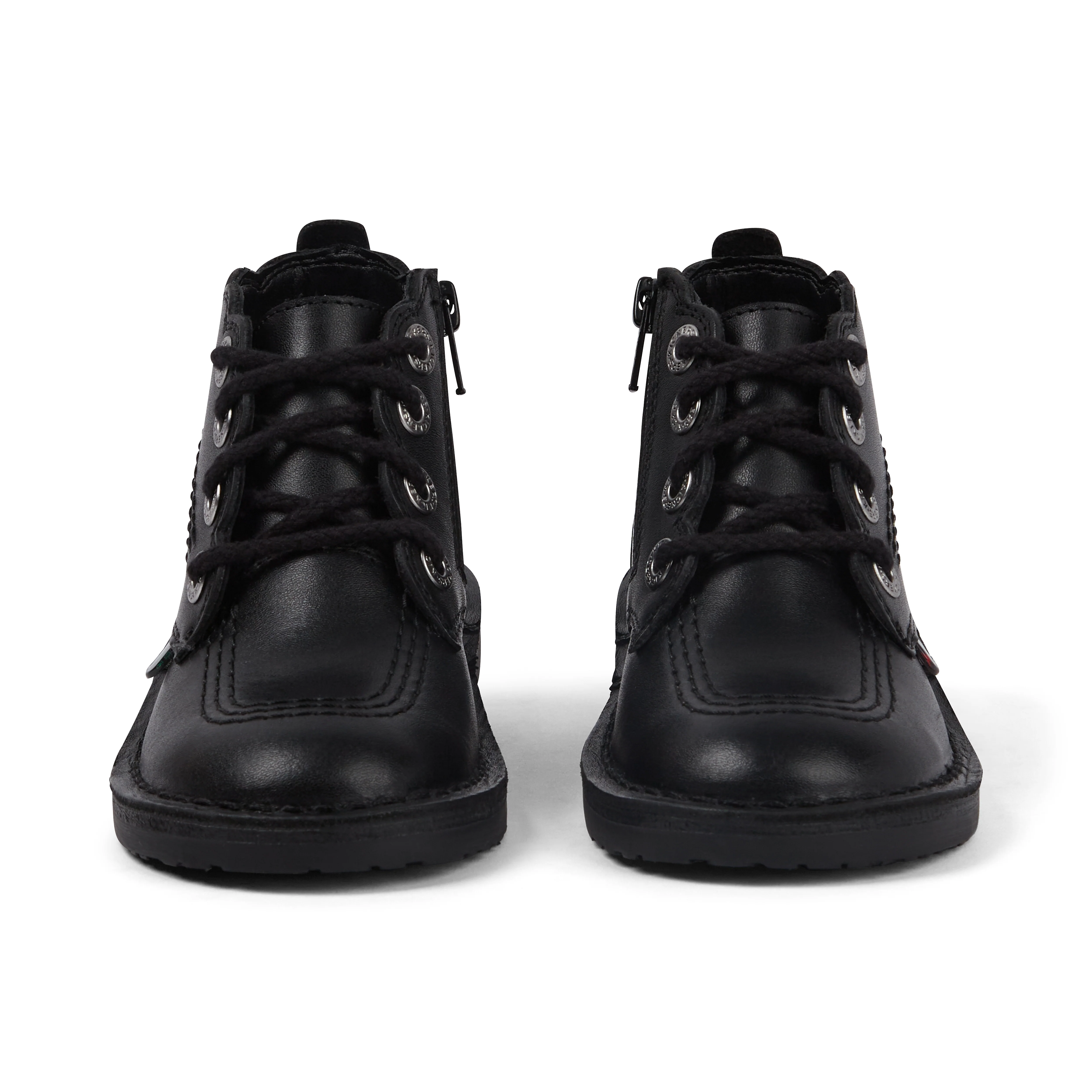 Infant Girls Adlar Hi Scallop Leather Boots Black - Image 2