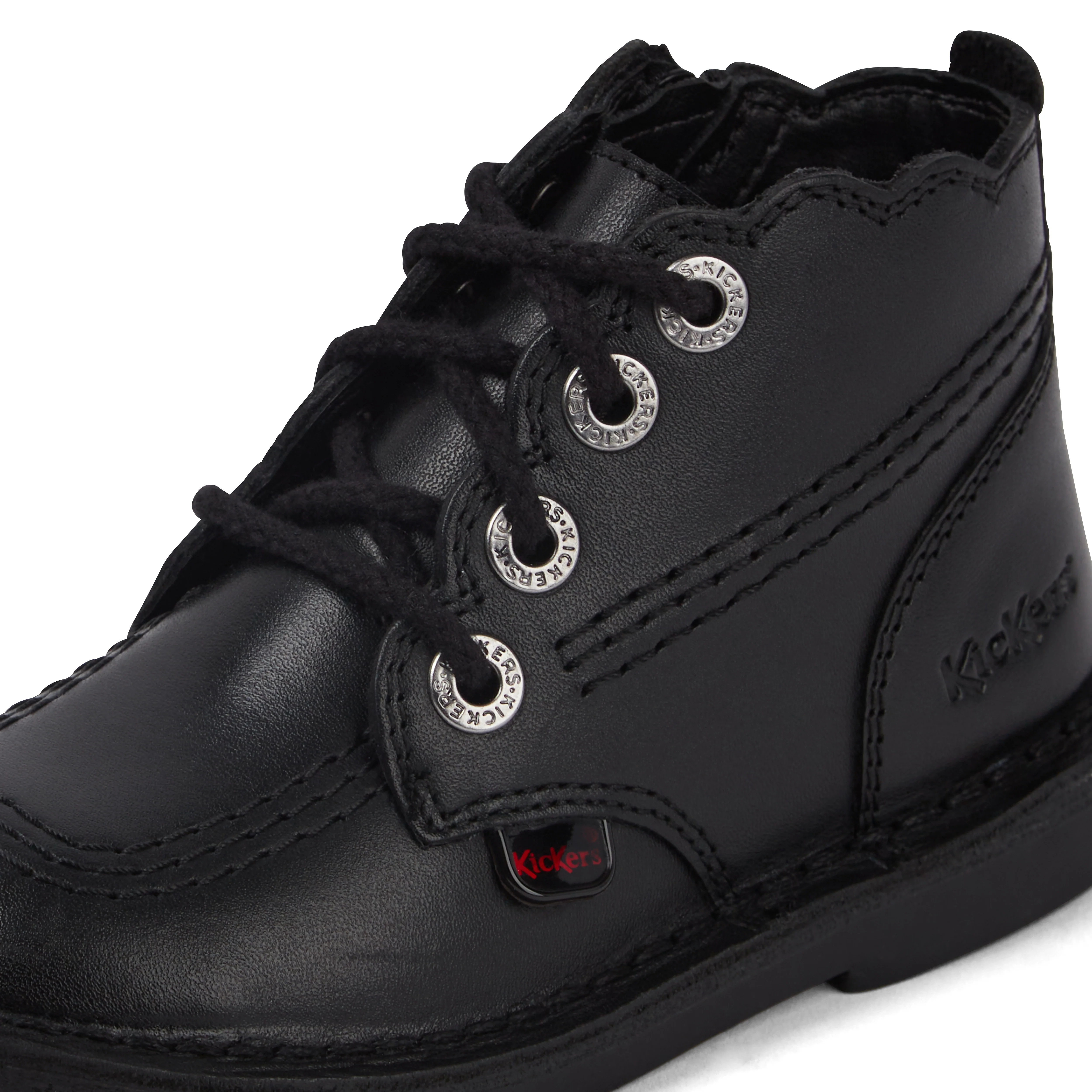 Infant Girls Adlar Hi Scallop Leather Boots Black - Image 6