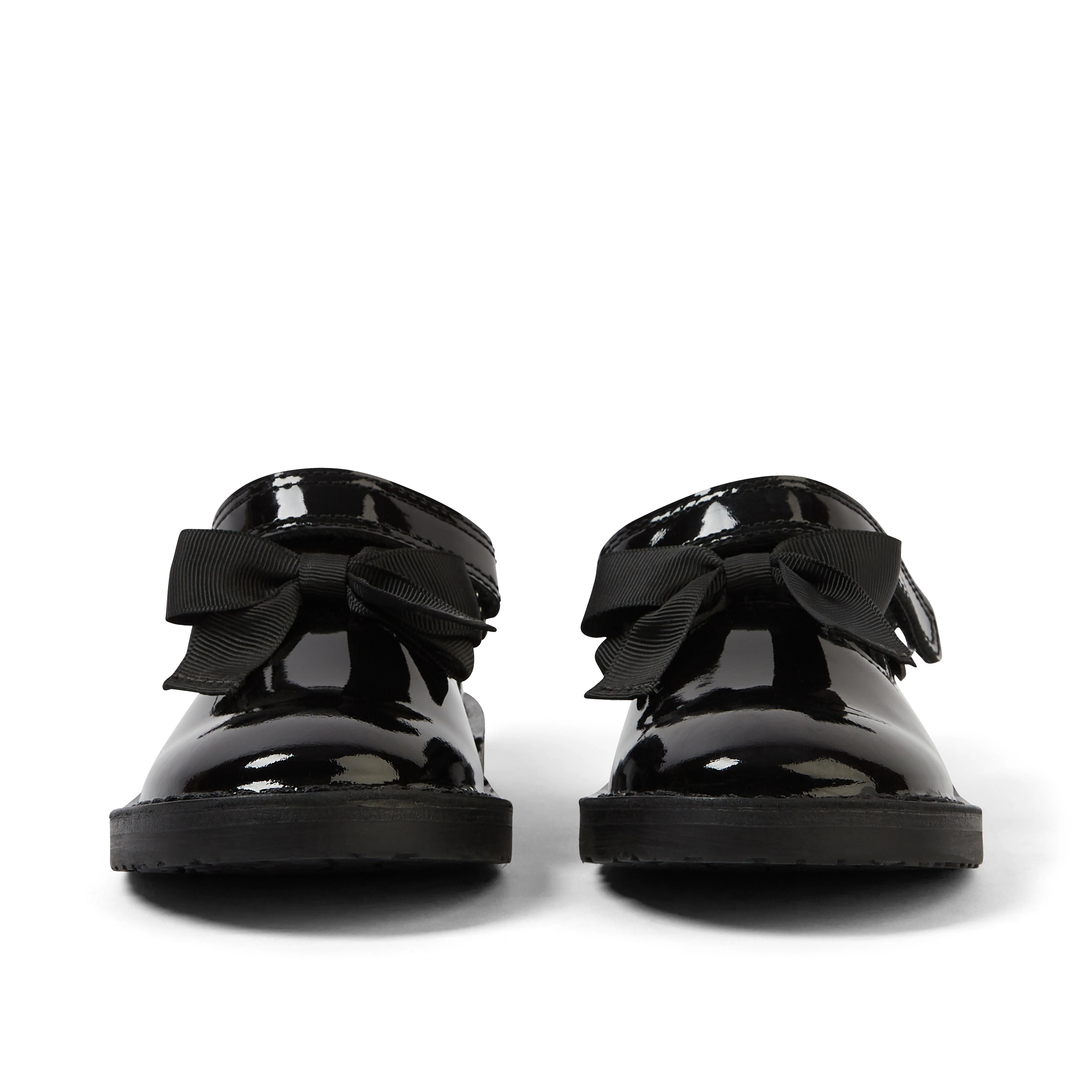 Infant Girls Adlar T Bar Bow Patent Leather Black - Image 2