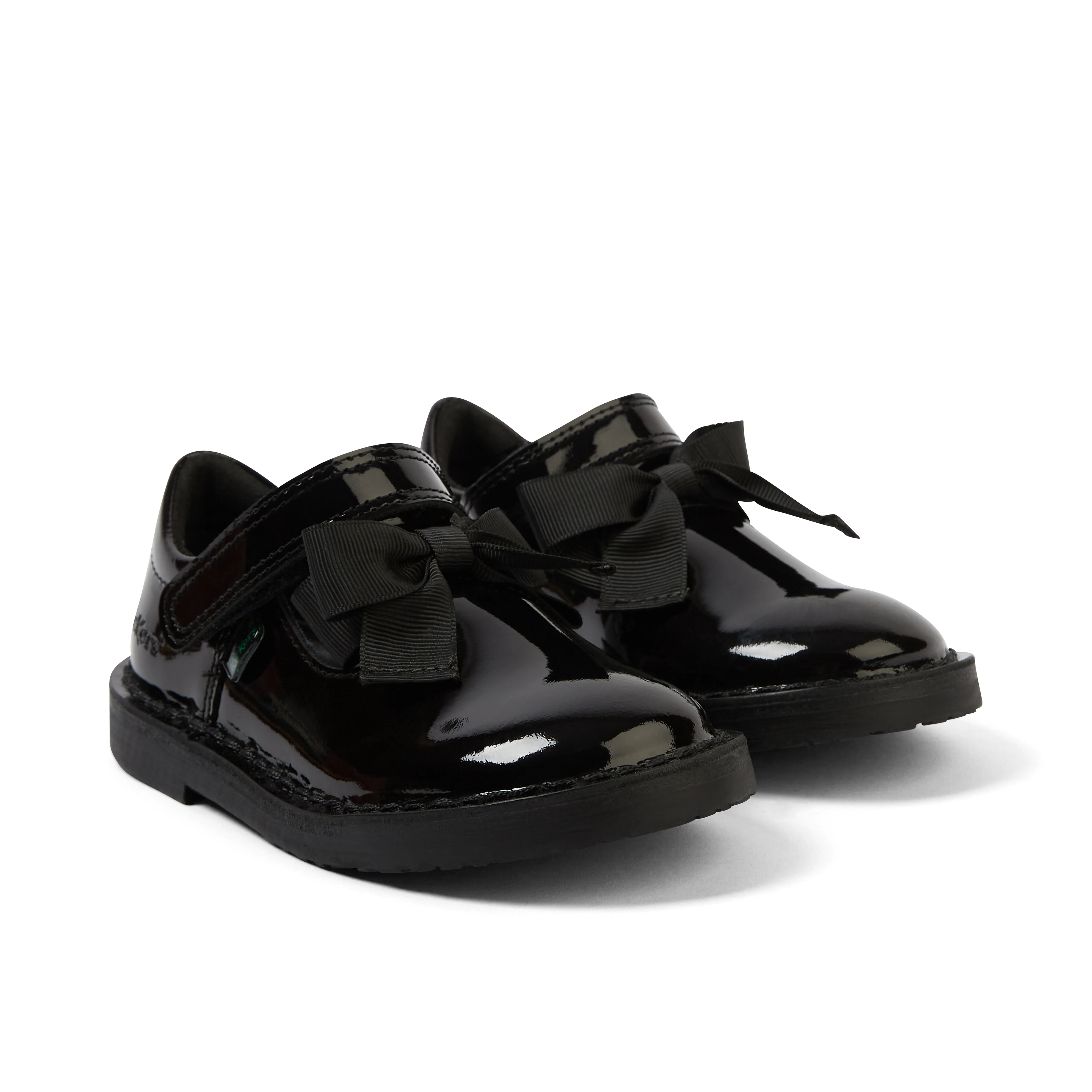 Infant Girls Adlar T Bar Bow Patent Leather Black - Image 3