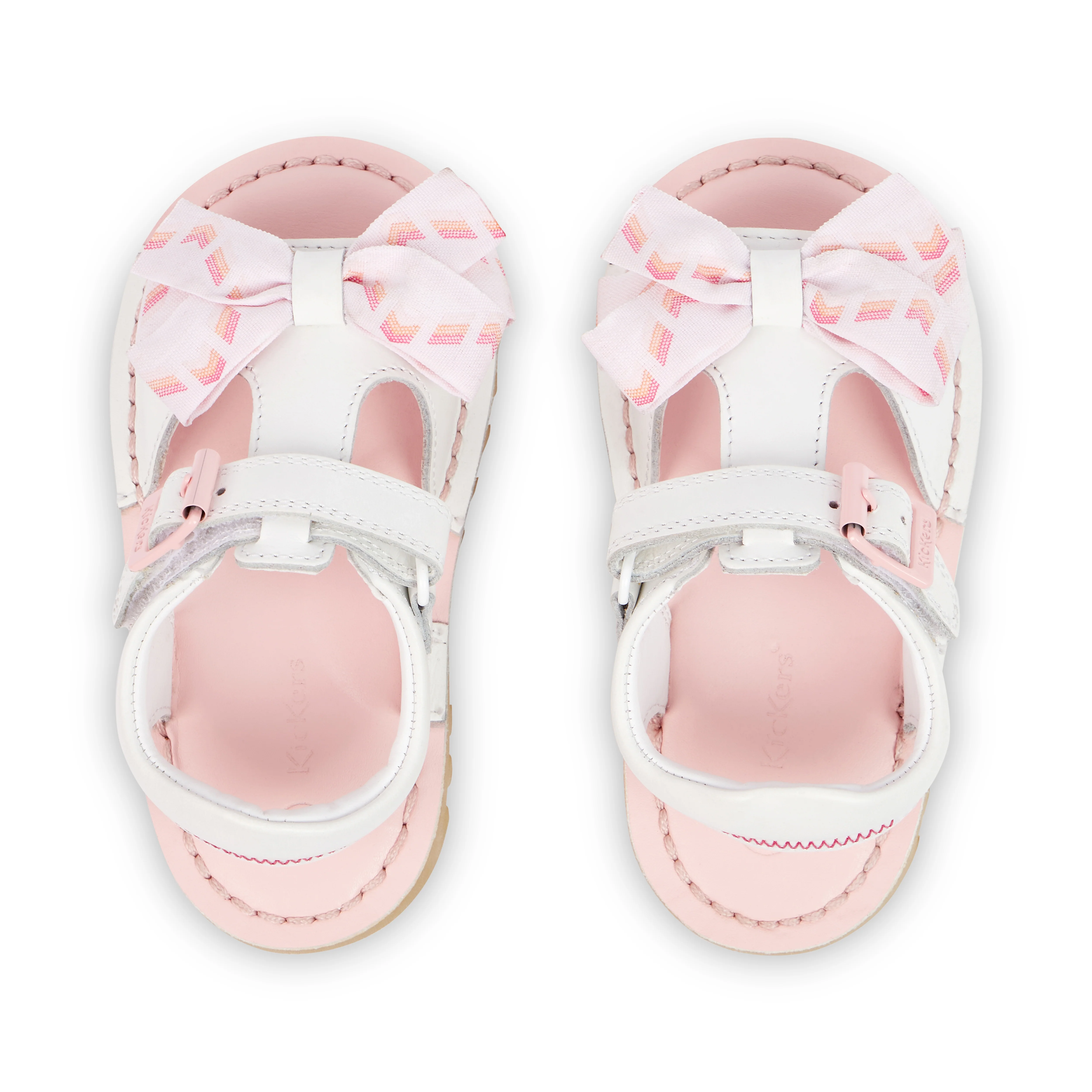 Infant Girls Kick Bow Sandals Leather White - Image 4